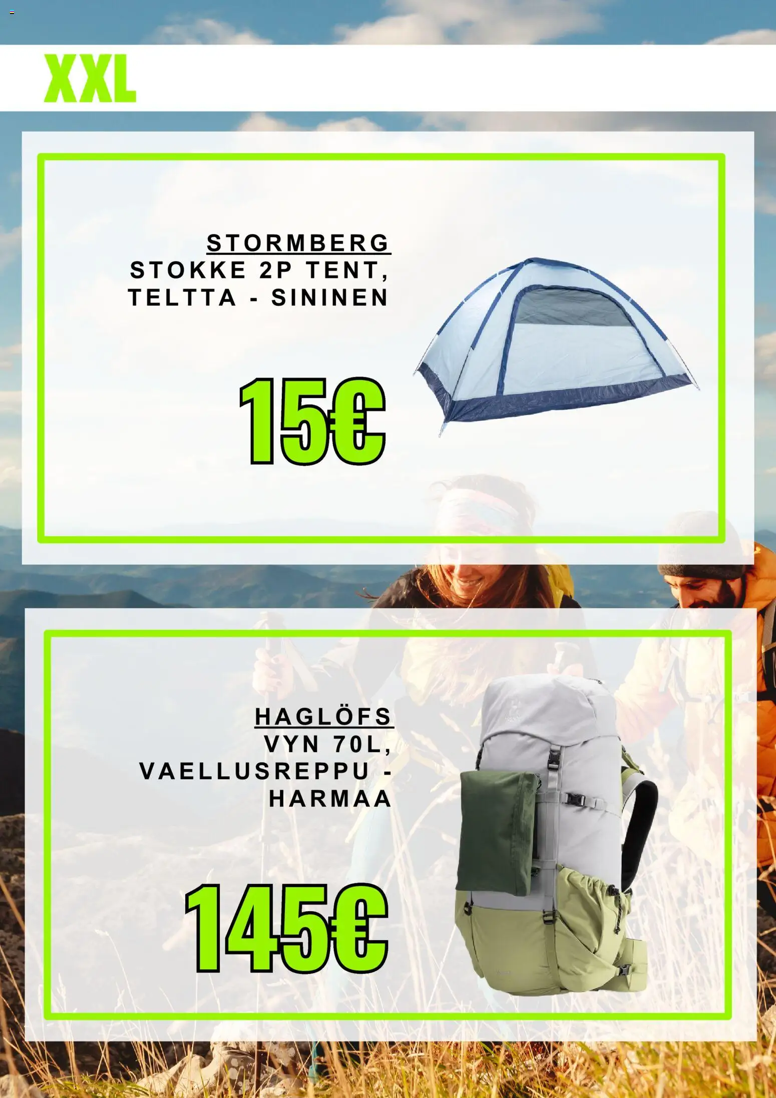 XXL tarjoukset – voimassa 17.04.2026 alkaen | Sivu: 3 | Tuotteet: Teltta