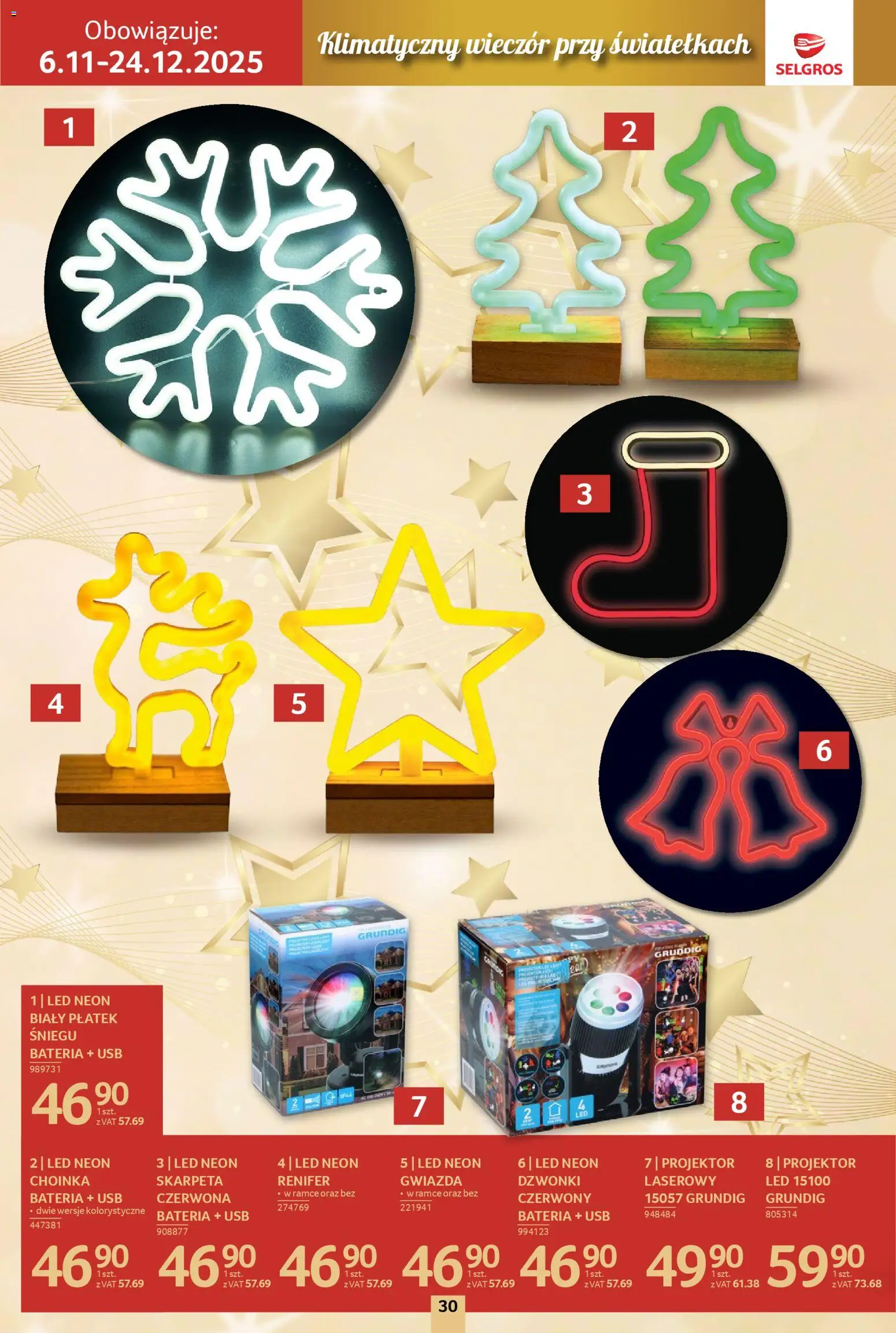 Selgros cash&carry Gazetka - Boże Narodzenie od 06.11.2025 | Strona: 30 | Produkty: Choinka, USB, Bateria