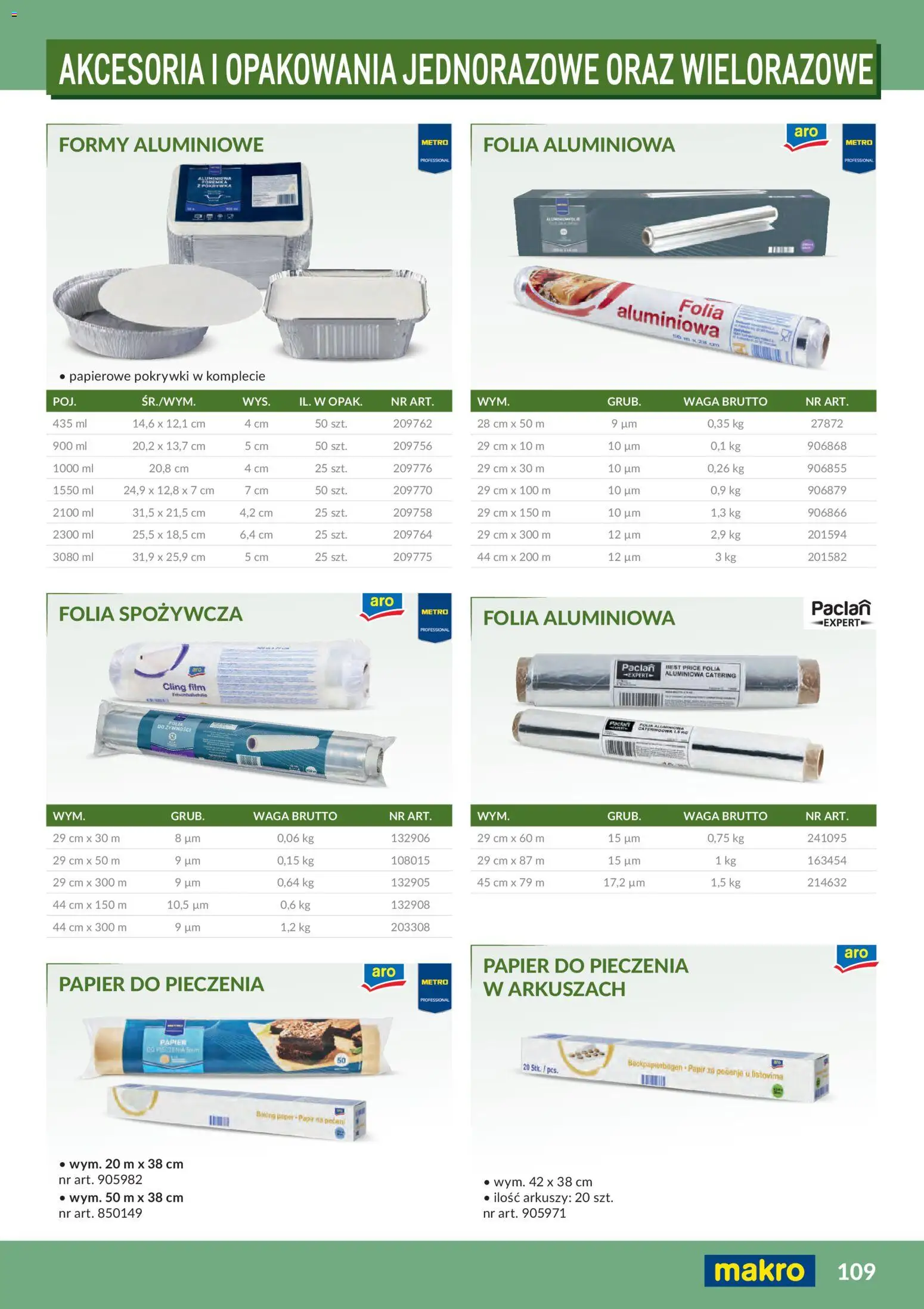 Makro Gazetka - Profesjonalna Gastronomia od 01.02.2026 | Strona: 109 | Produkty: Folia spożywcza, Waga, Papier do pieczenia