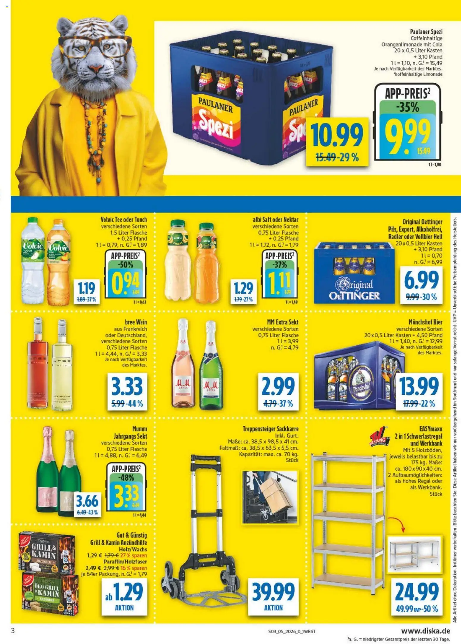 Diska - Diska Angebote Bayern KW05 – gültig ab 26.01.2025 | Seite: 3 | Produkte: Oettinger, Saft, Tee, Volvic
