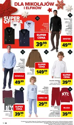 Pogląd oferty "Carrefour Gazetka - Święta spełnionych marzeń" - ważna od 01.12.2025 | Strona: 14 | Produkty: Sweter, Kurtka, Spodnie, Piżama