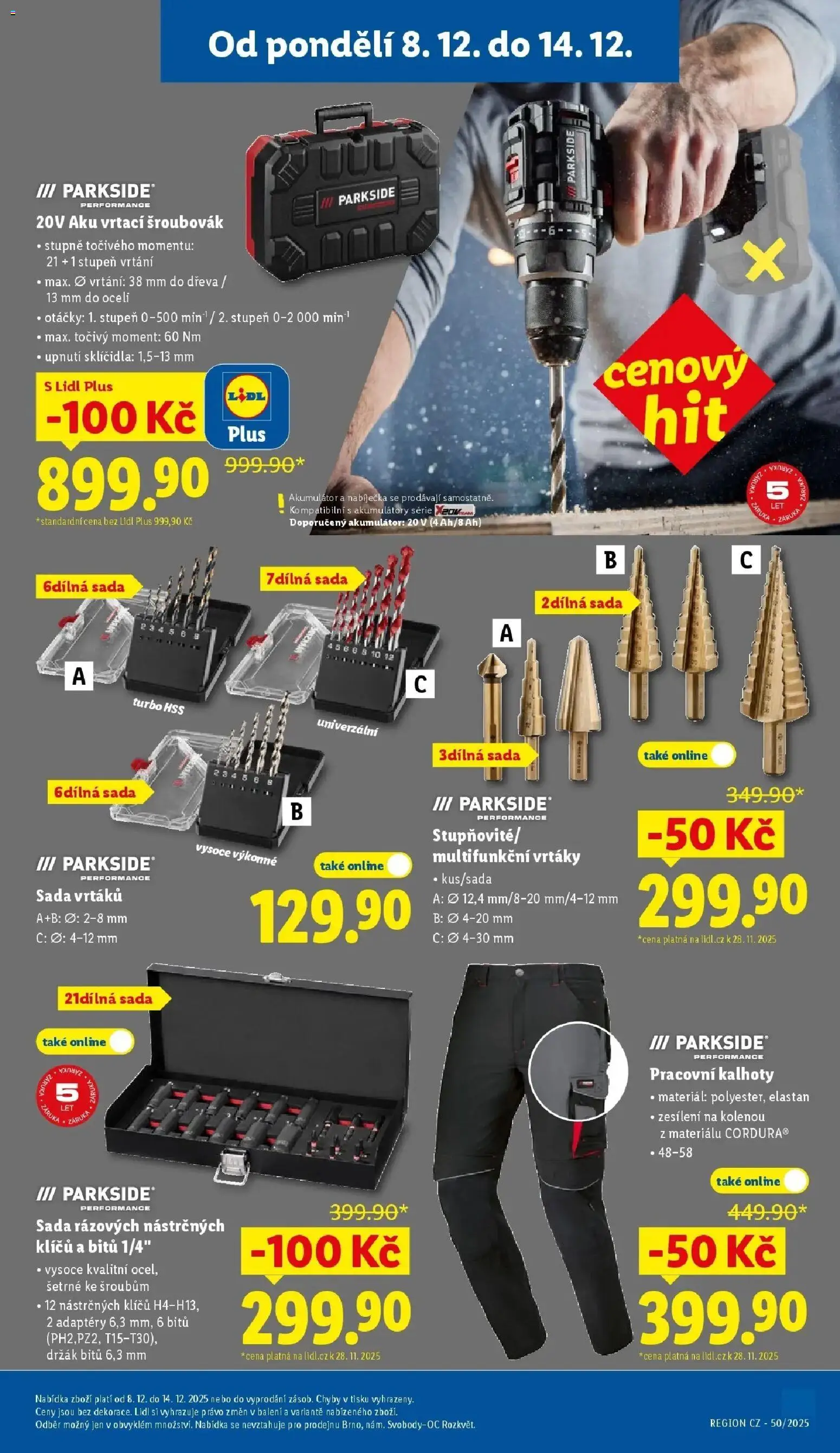 Lidl leták od 08.12.2025 | Strana: 37 | Produkty: Kalhoty, Parkside, Šroubovák