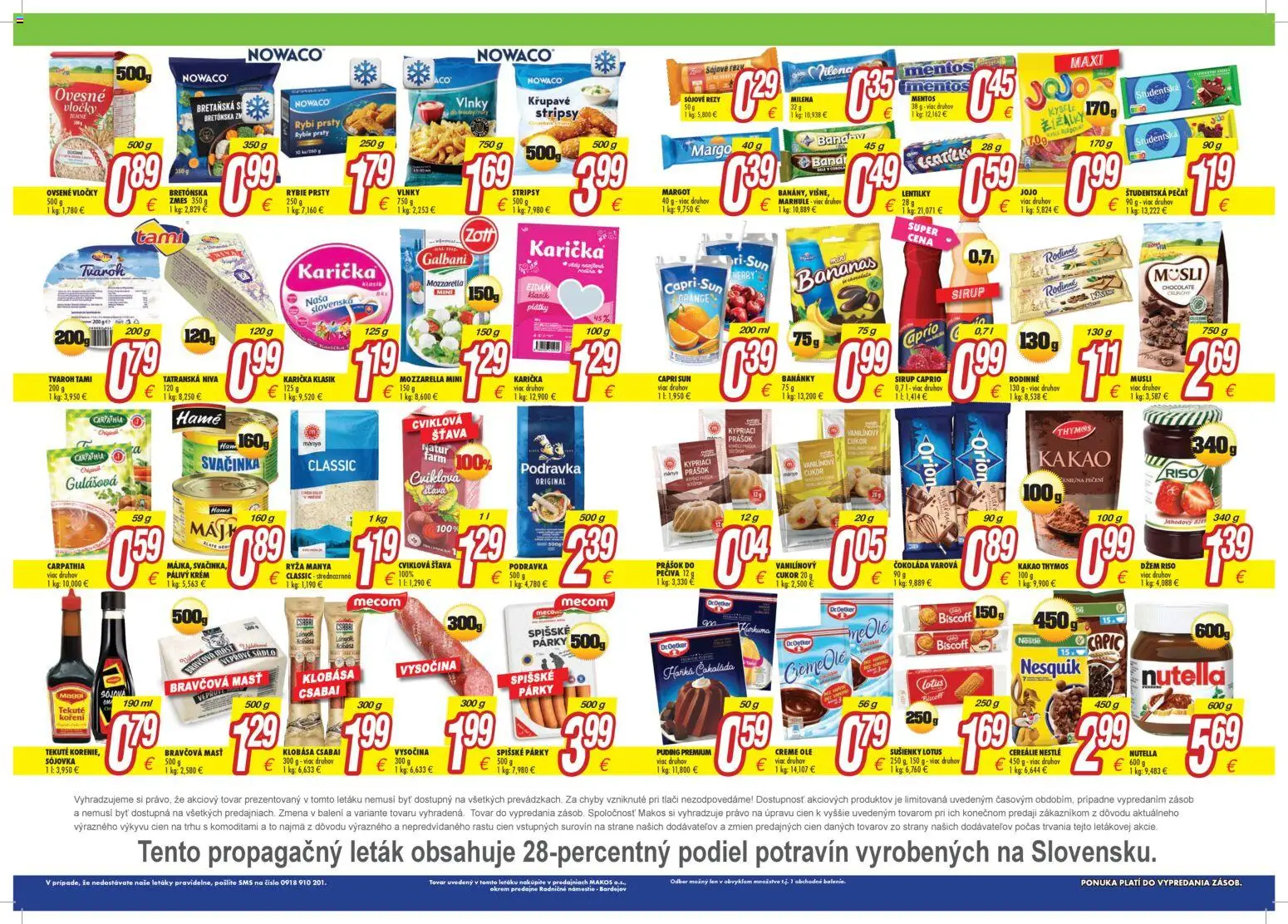 Nové Makos akcie – leták je platný od 09.03.2026 | Strana: 2 | Produkty: Klobása, Krém, Kakao, Kurkuma