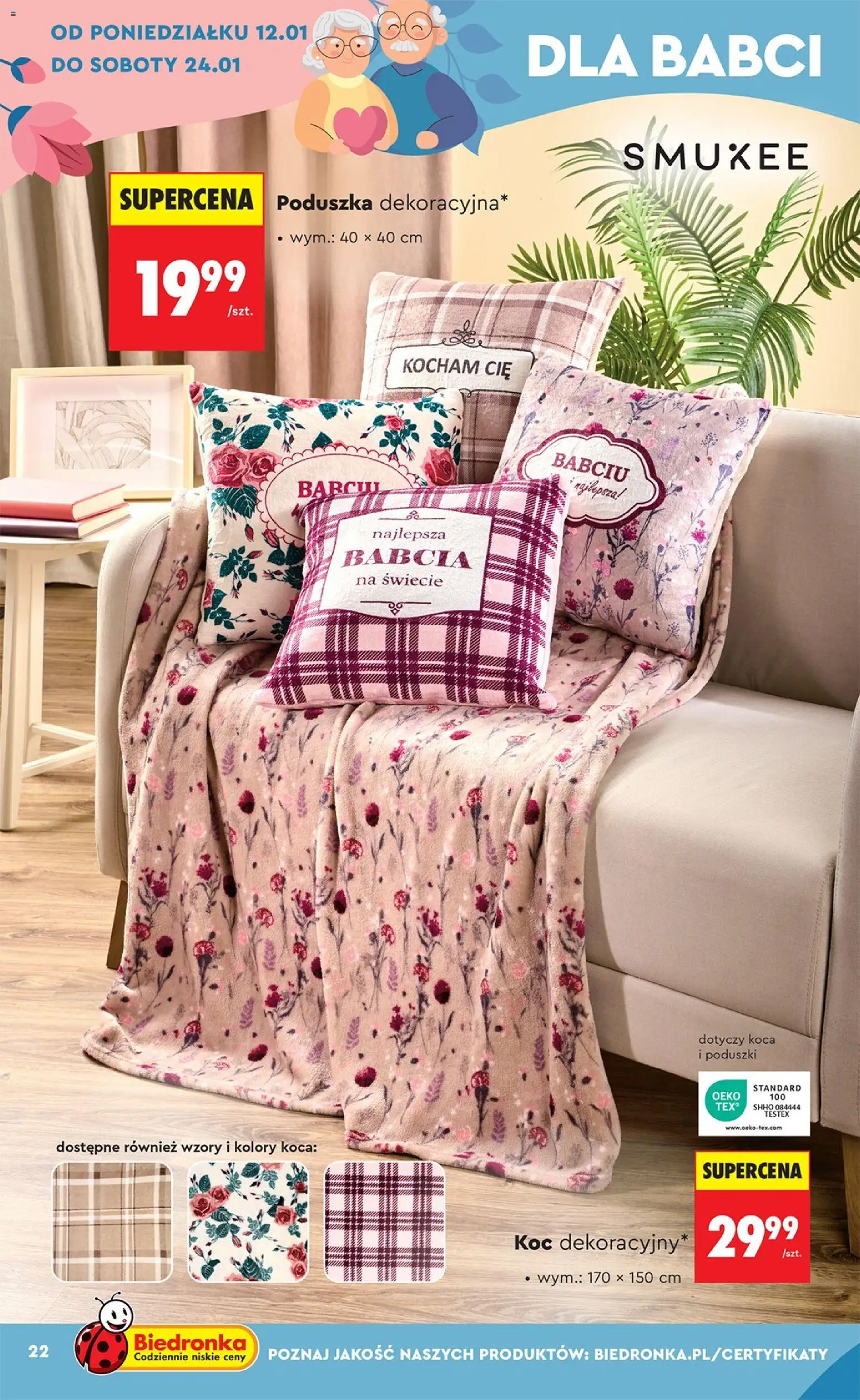 Biedronka gazetka - Hity i inspiracje od 10.01.2026 | Strona: 24 | Produkty: Poduszka, Koc