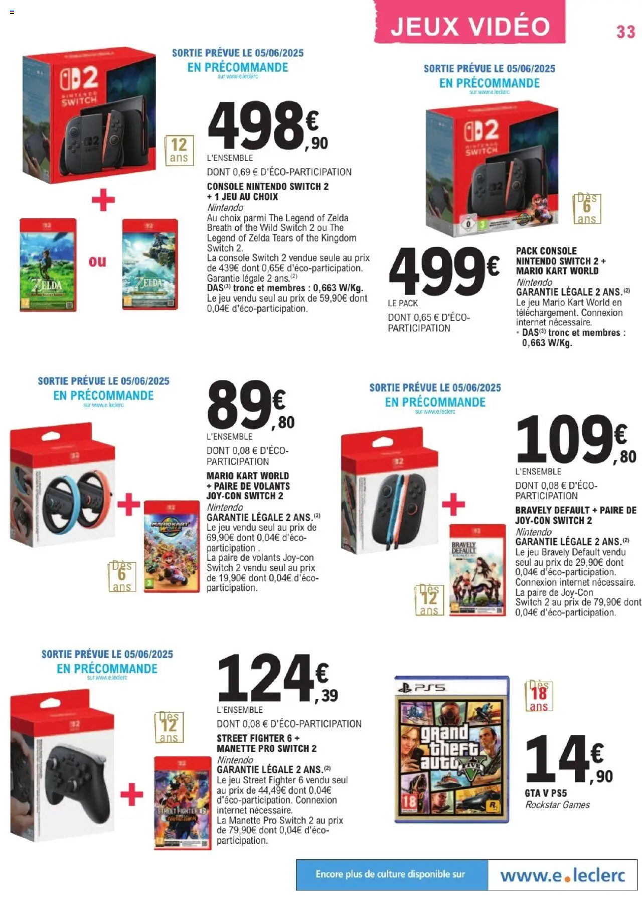  | Page: 33 | Produits: Vidéo, console Nintendo Switch, Jeux, Thé