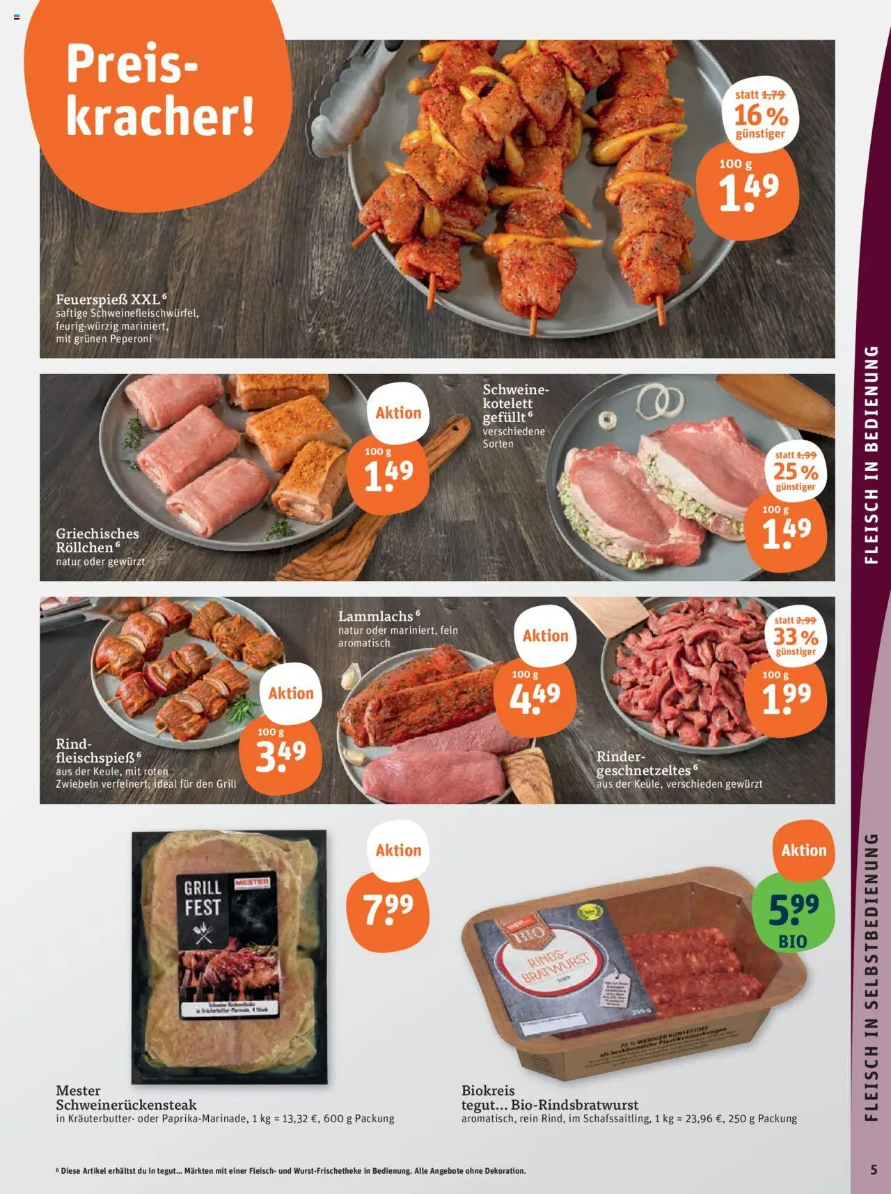 Tegut - Baden-Württemberg - gültig ab dem 28.07.2025 | Seite: 7 | Produkte: Grill, Kräuterbutter, Zwiebeln, Fleisch