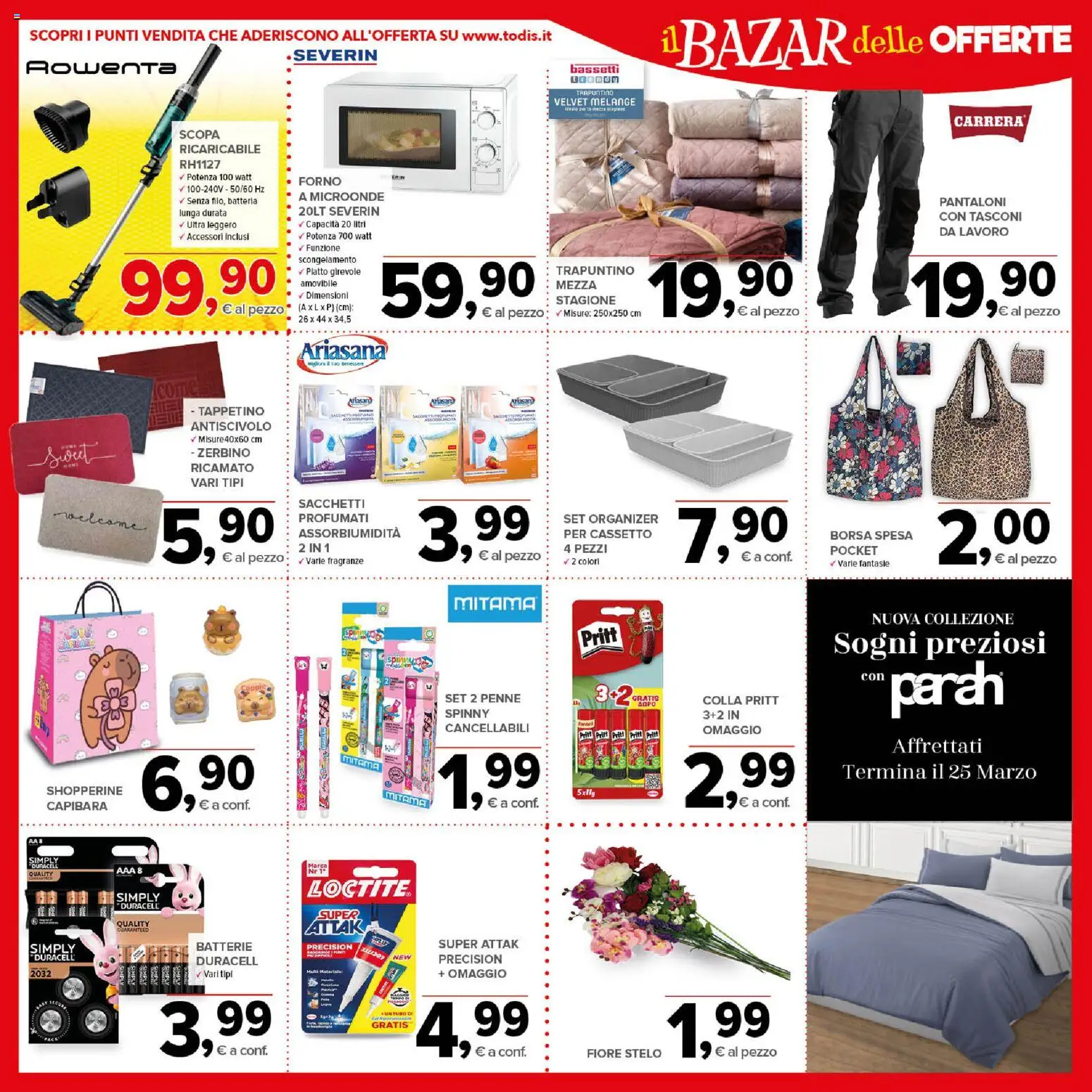 Volantino Todis del 16.03.2026 | Pagina: 23 | Prodotti: Microonde, Scopa, Borsa, Piatto