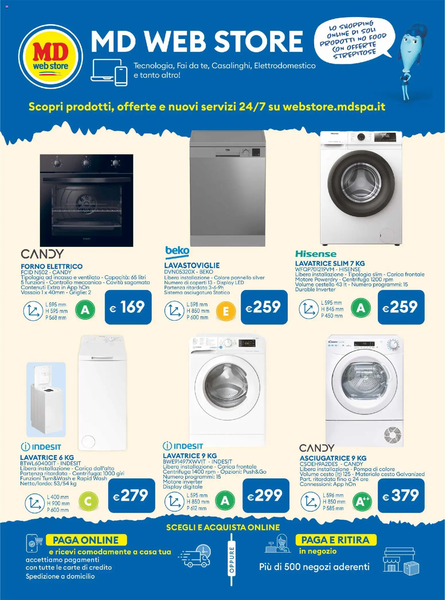 Volantino MD Discount del 04.11.2025 | Pagina: 34 | Prodotti: Lavatrice, Asciugatrice, Forno, Vassoio