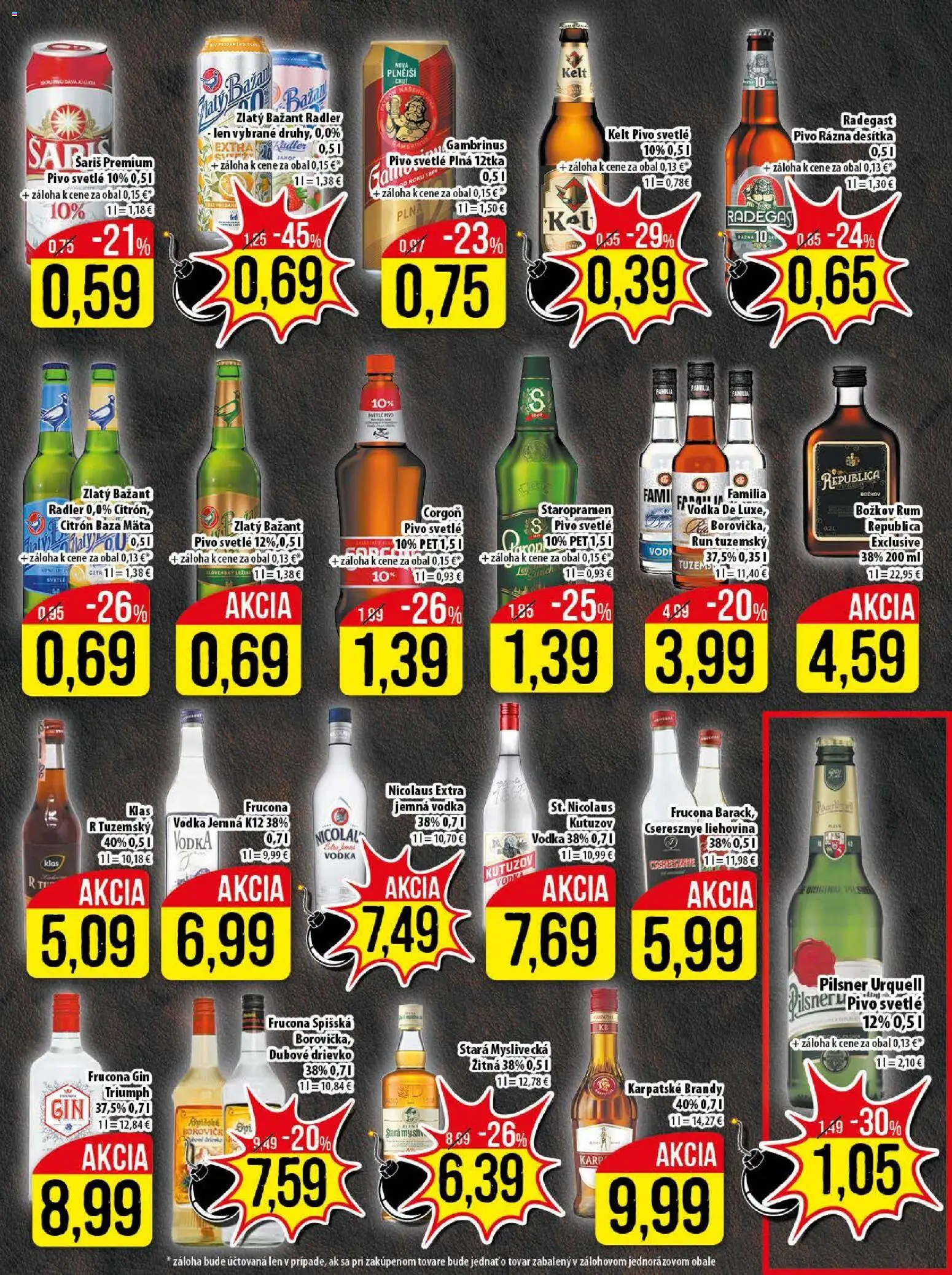 Nové Klas akcie – leták je platný od 03.11.2025 | Strana: 20 | Produkty: Zlatý Bažant, Staropramen, Gin, Vodka