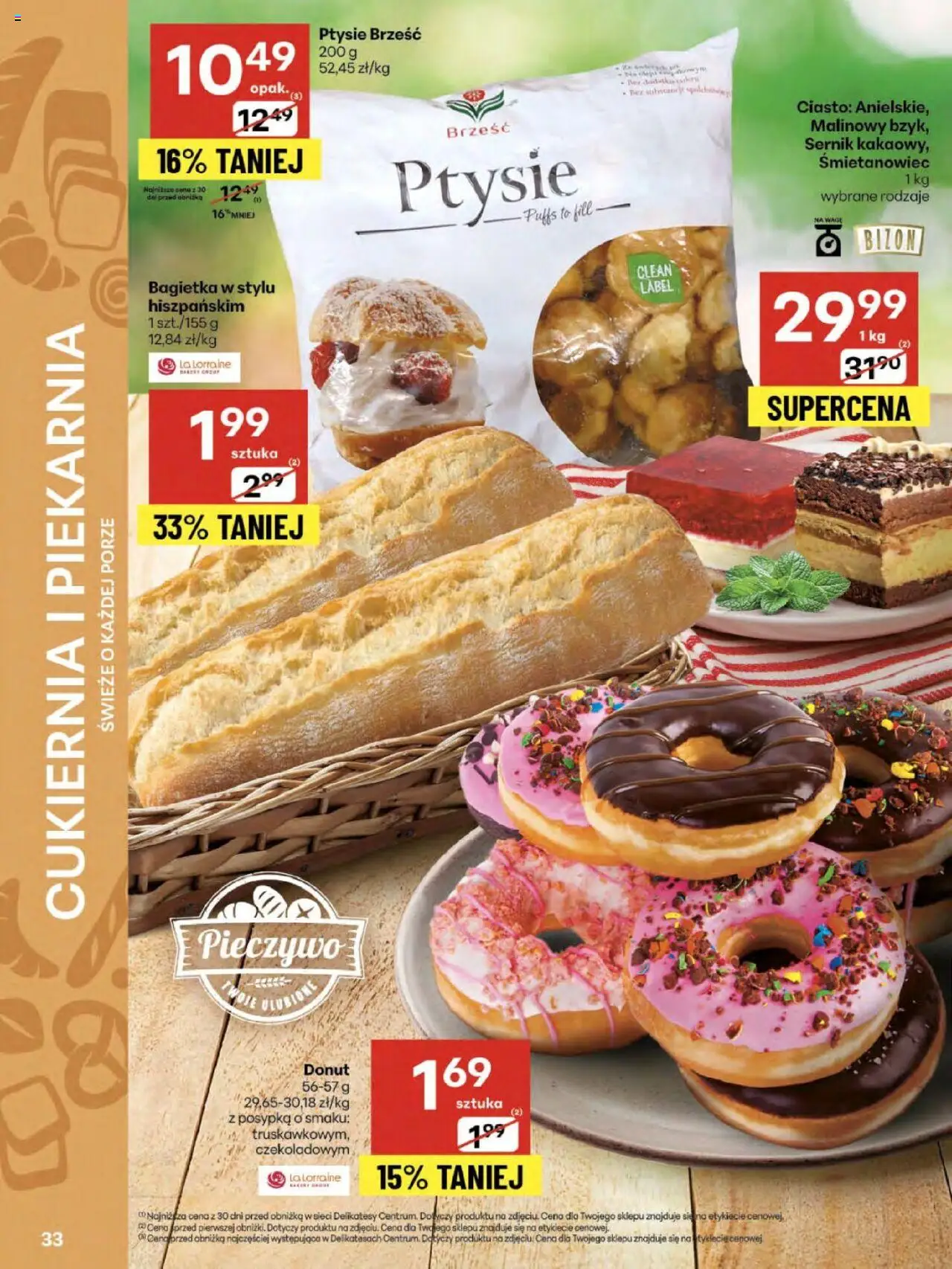 Delikatesy Centrum Gazetka od 07.08.2025 | Strona: 33 | Produkty: Pieczywo, Ciasto, Piekarnia, Bagietka