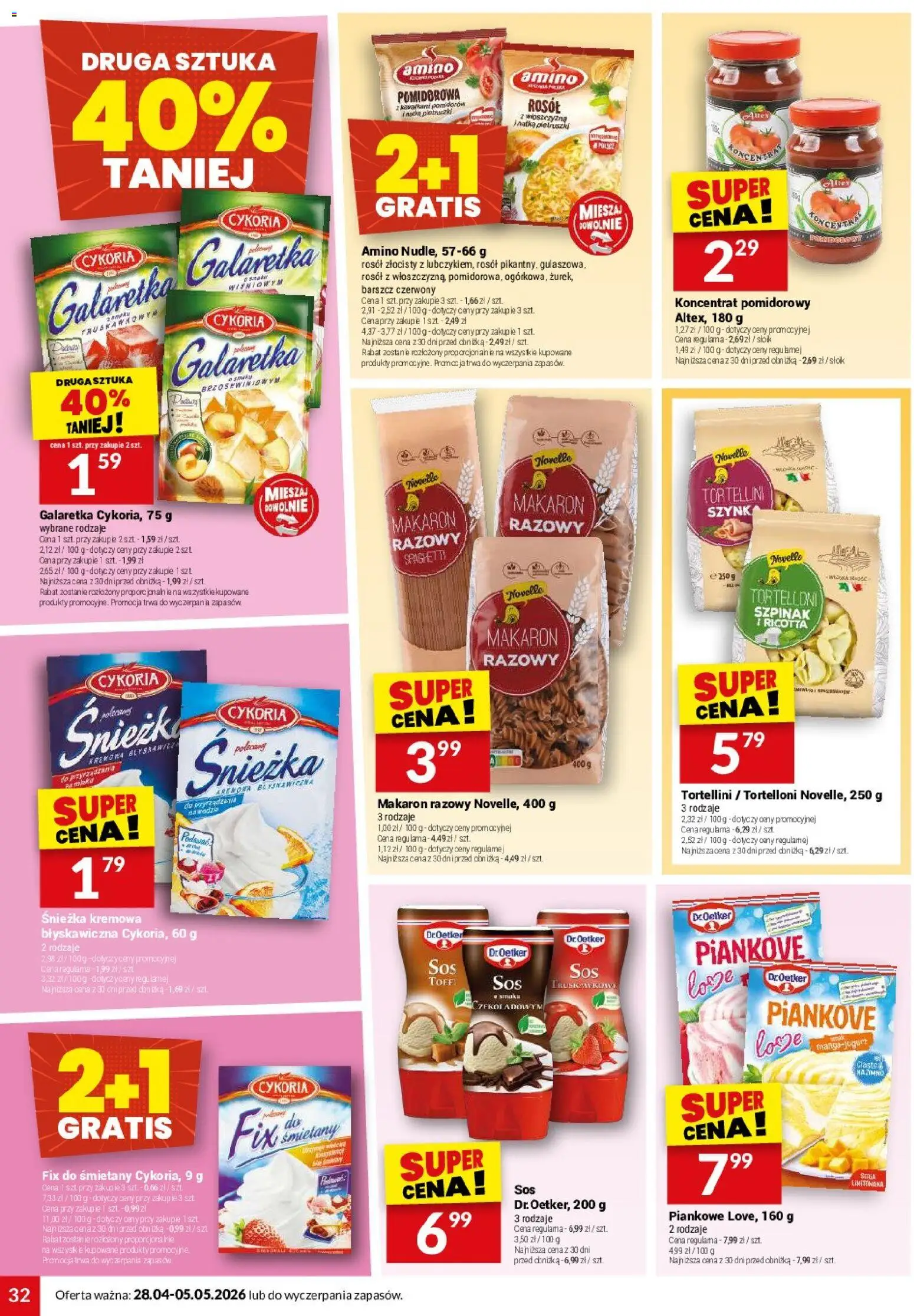 Twój Market gazetka od 28.04.2026 | Strona: 32 | Produkty: Barszcz, Galaretka, Koncentrat pomidorowy, Makaron