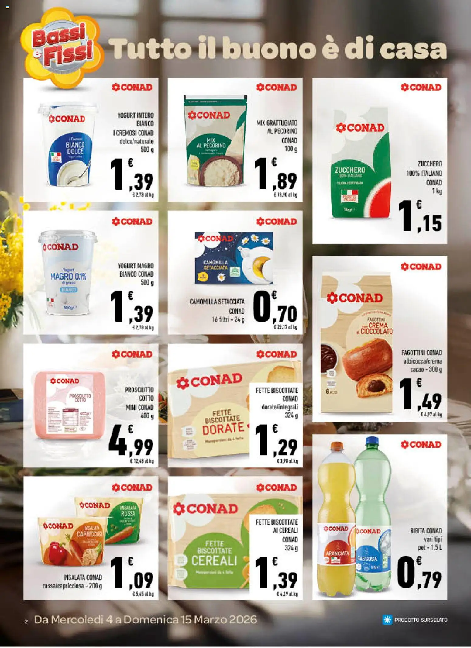 Volantino Spazio Conad del 04.03.2026 | Pagina: 2 | Prodotti: Crema, Prosciutto Cotto, Bibita, Cacao