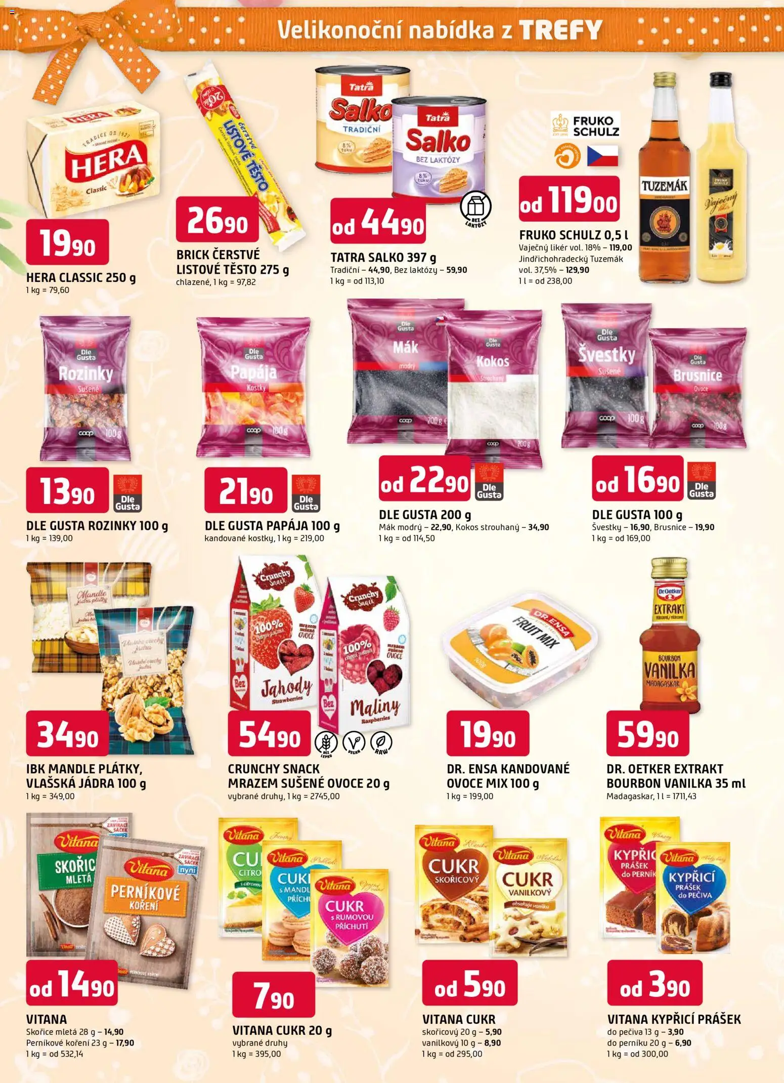 Trefa leták - Jarní speciál od 10.03.2026 | Strana: 8 | Produkty: Listové těsto, Kokos strouhaný, Kostky, Sušené ovoce
