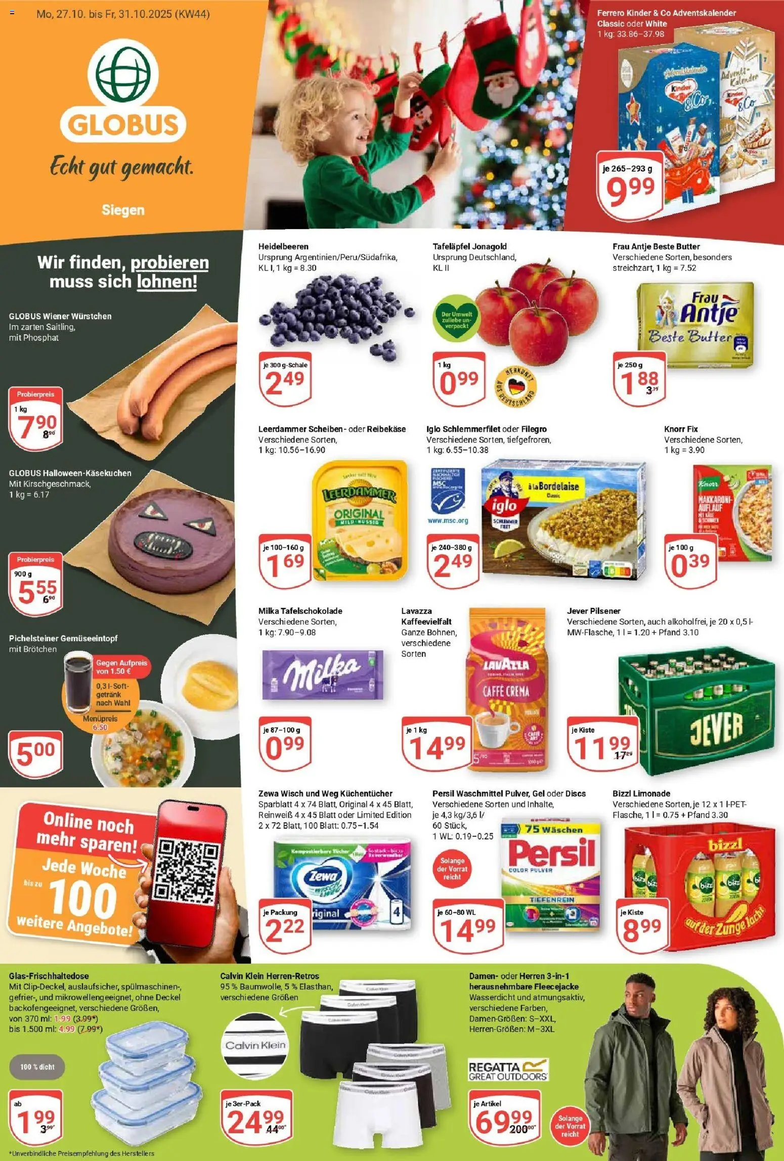 Globus prospekt Siegen	 – gültig ab 26.10.2025 | Seite: 3 | Produkte: Knorr fix, Wiener wurstchen, Leerdammer, Heidelbeeren