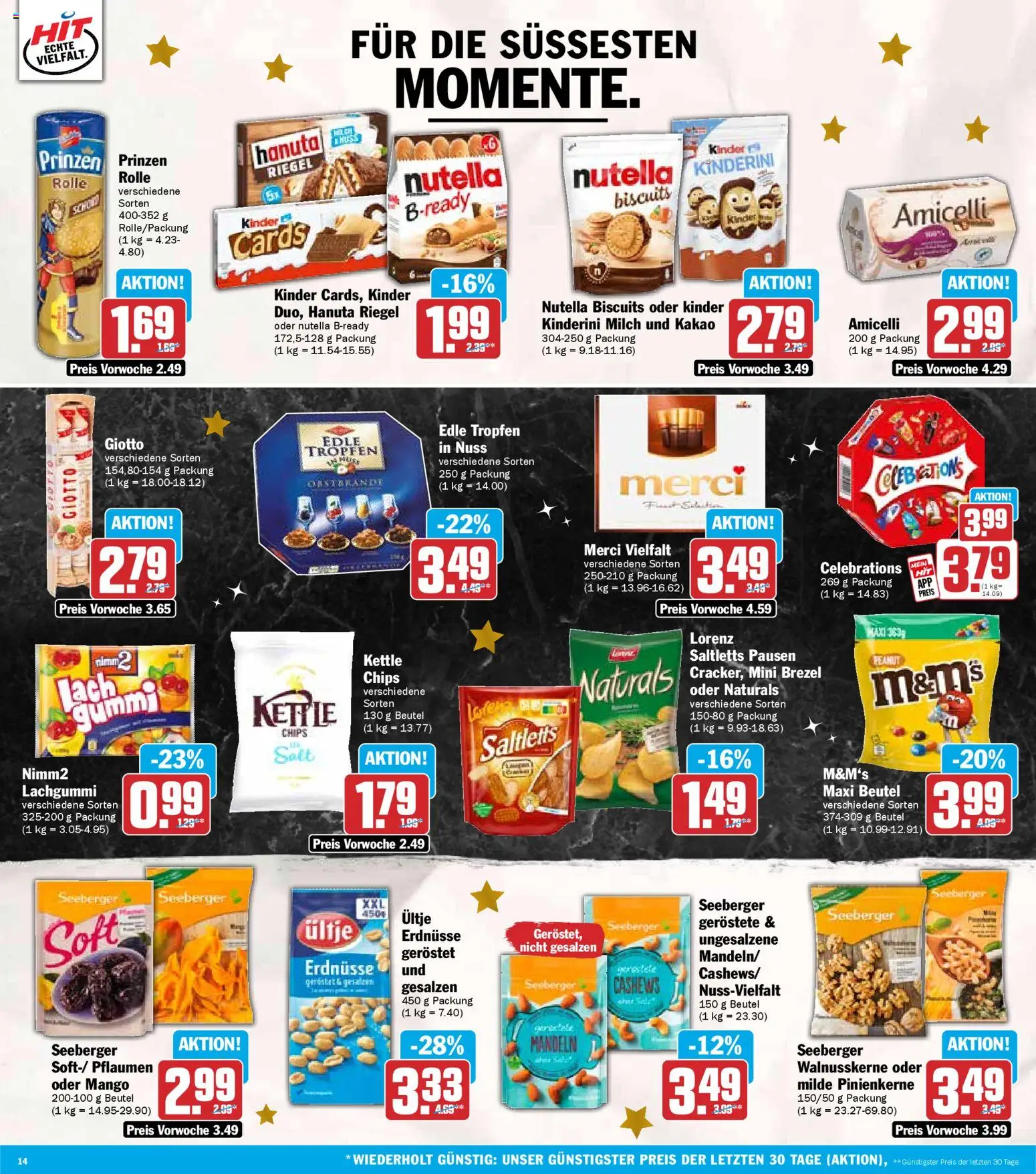 HIT - Hessen – gültig ab 08.12.2025 | Seite: 14 | Produkte: Merci, Milch, Mandeln, Nutella