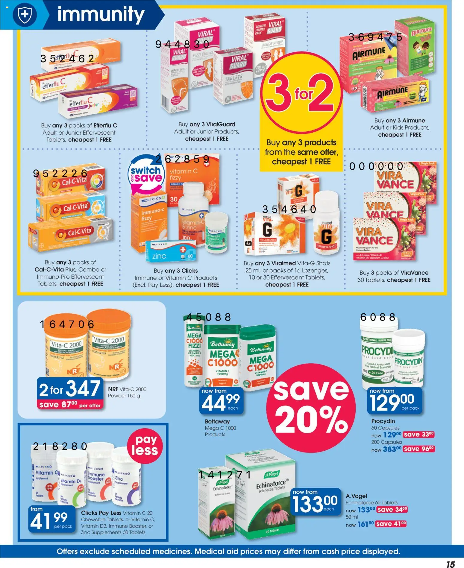 New Clicks catalogue – valid from 23.10.2025 | Page: 15 | Products: Switch, Lozenges, Syrup, Supplements