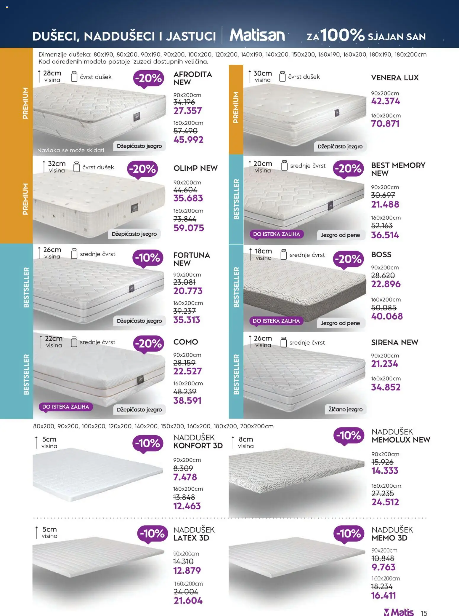 Matis katalog - važi od 01.02.2026 | Strana: 15 | Proizvode: Dušek, Naddušeci