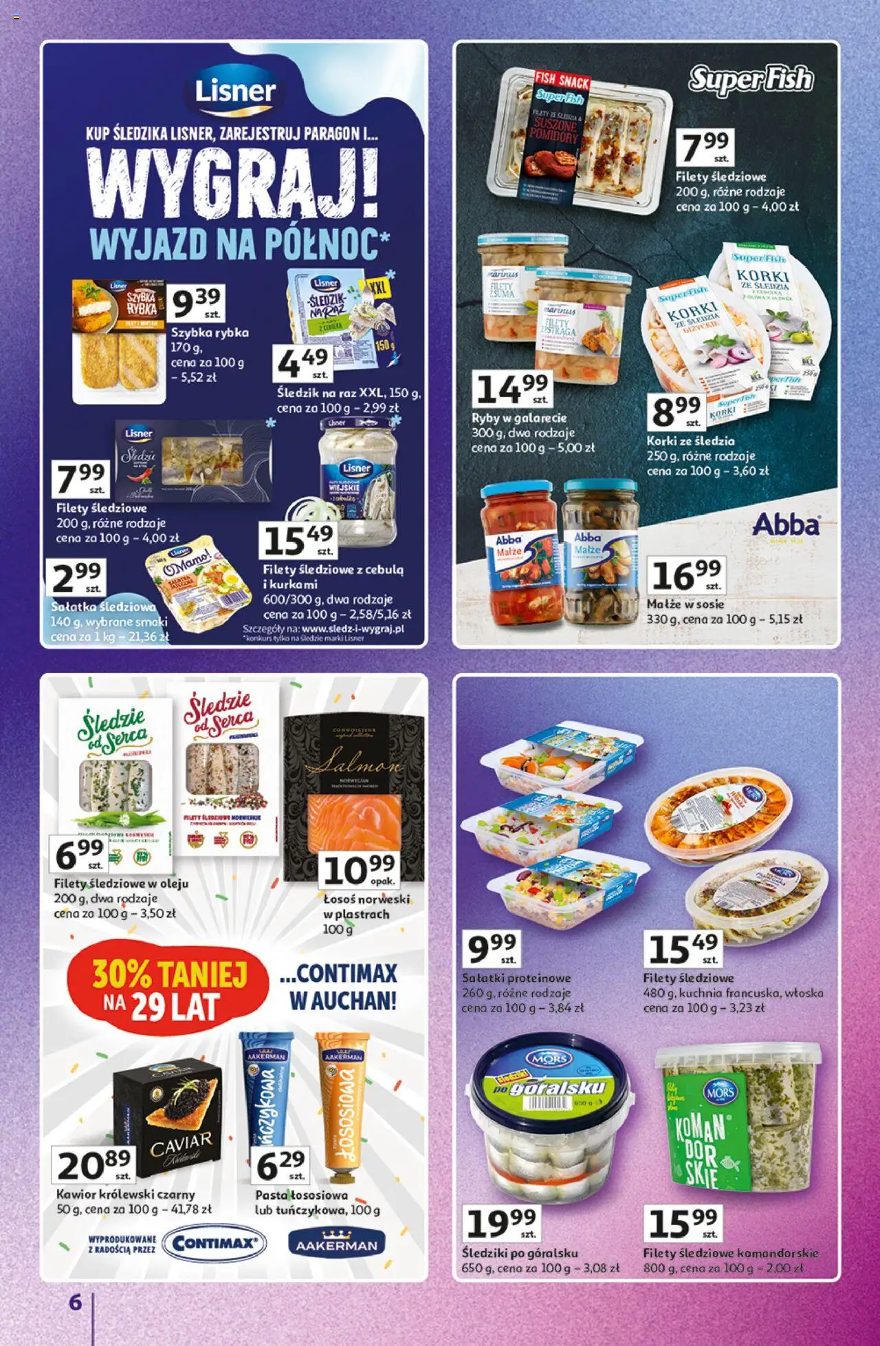 Auchan Gazetka - Znane Marki Duży Wybór Hipermarket od 12.06.2025 | Strona: 6 | Produkty: Łosoś, Łosoś norweski, Suszone pomidory, Pomidory