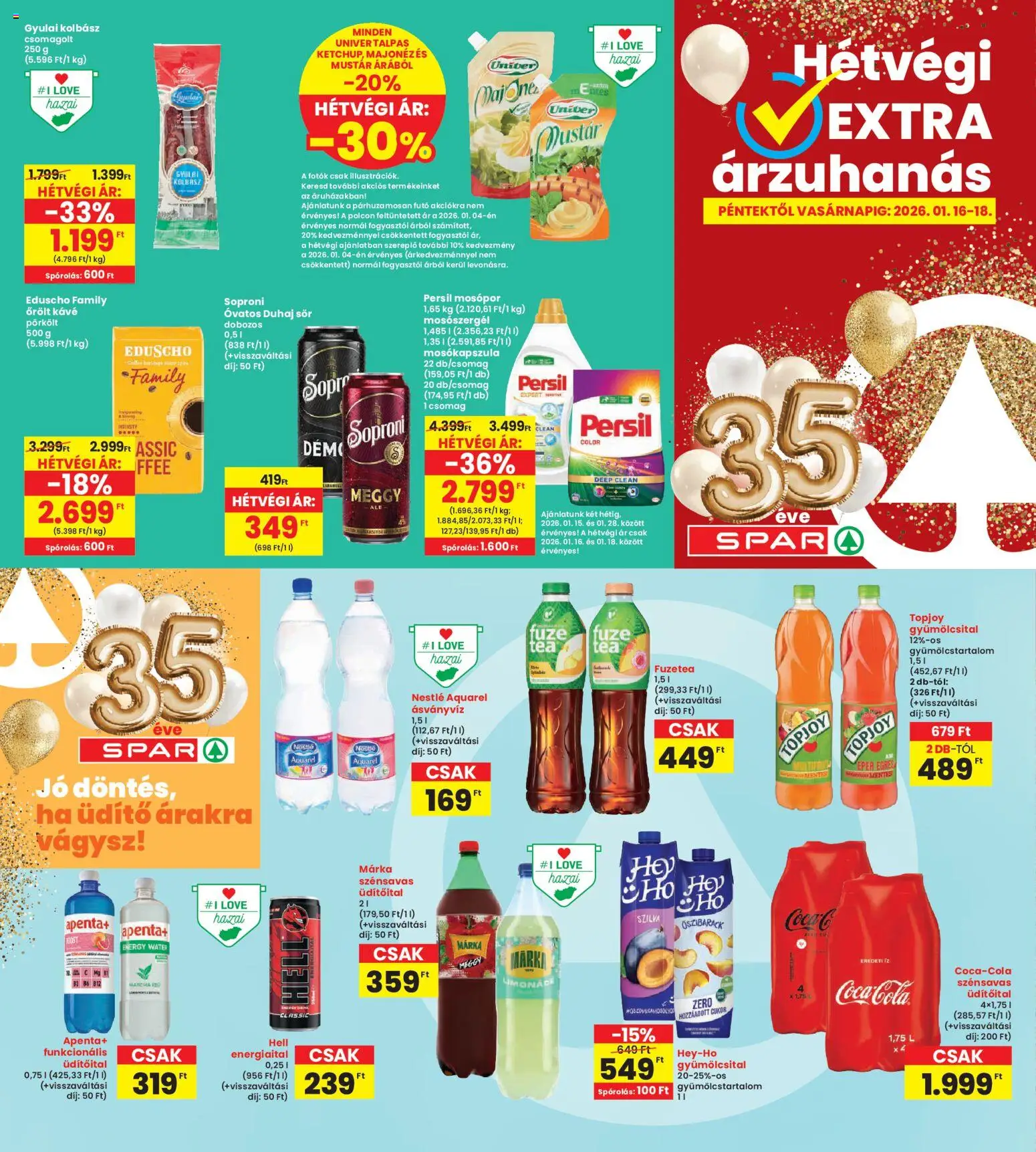 Interspar akciós ujság - amely érvényes a következő dátumtól: 15.01.2026 | Oldal: 20 | Termékek: Energiaital, Mosókapszula, Eper, Mustár