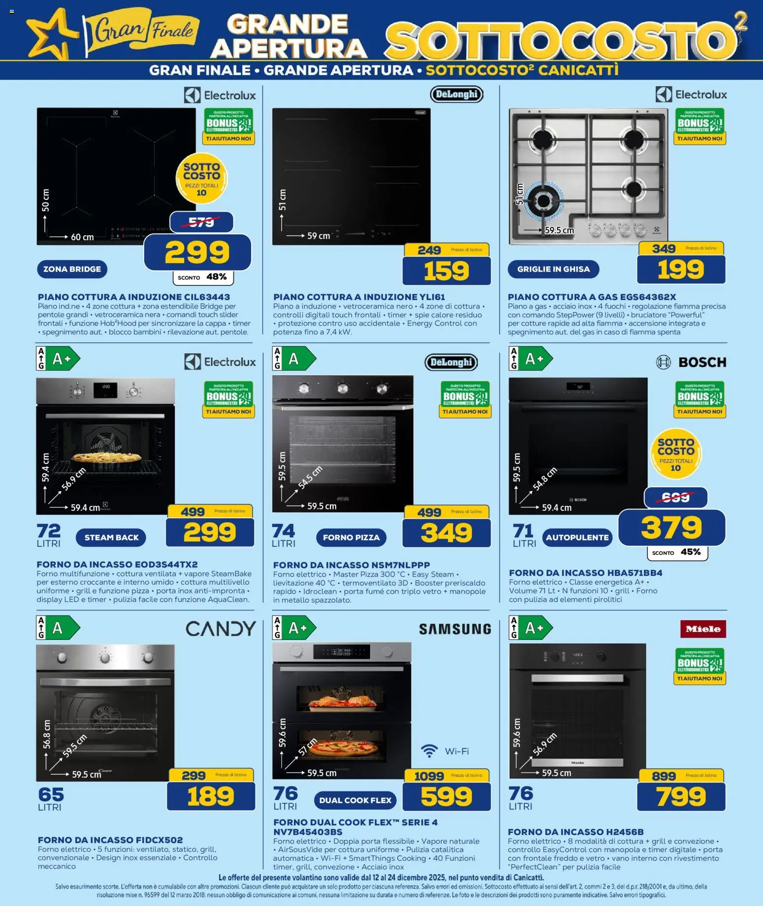 Volantino Euronics del 12.12.2025 | Pagina: 20 | Prodotti: Pizza, Piano cottura, Forno elettrico, Samsung