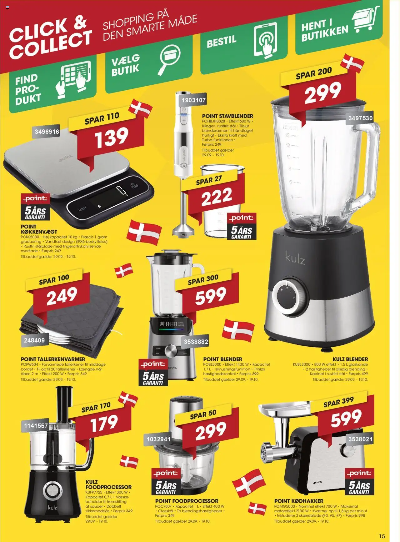 Punkt1 tilbudsavis – gyldig fra 29.09.2025 | Side: 15 | Produkter: Foodprocessor, Køkkenvægt