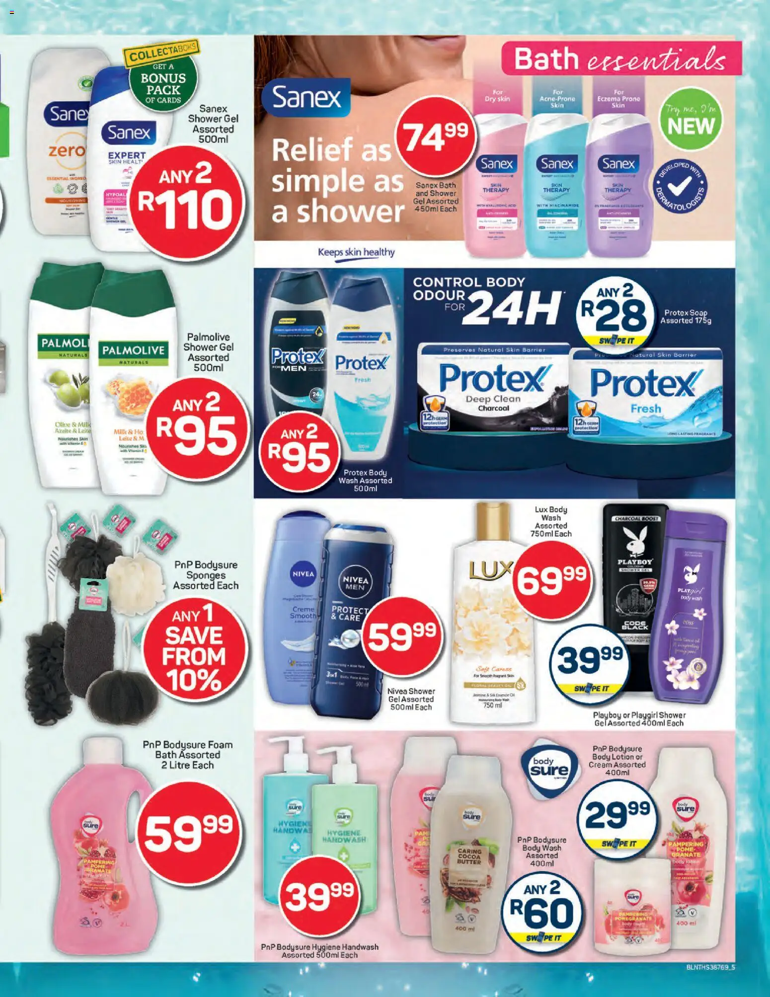 New Pick n Pay catalogue – valid from 24.10.2025 | Page: 5 | Products: Bath, Shower, Soap, Body wash