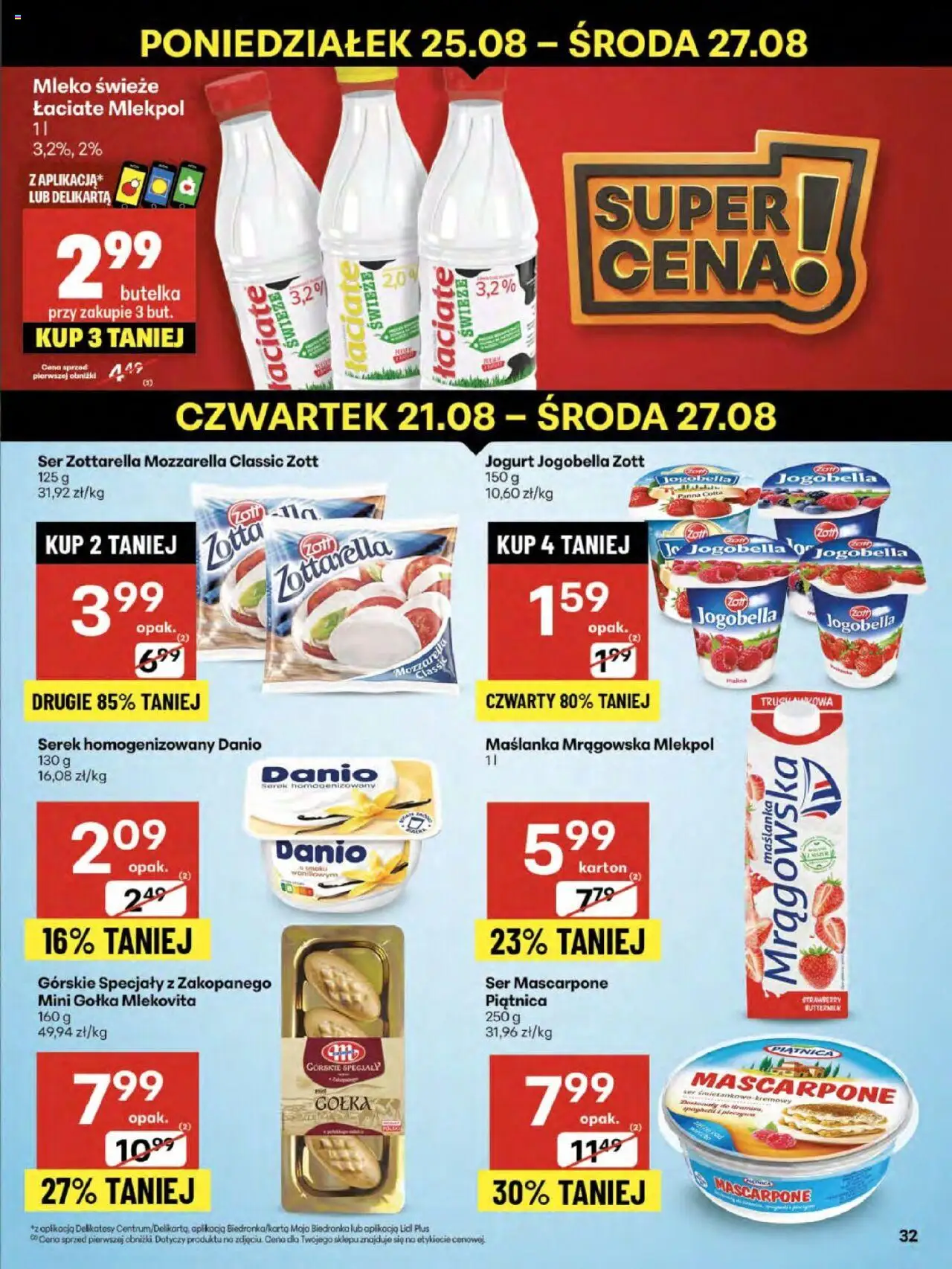 Delikatesy Centrum Gazetka - Sklepy Własne od 21.08.2025 | Strona: 32 | Produkty: Serek homogenizowany, Serek, Delikatesy, Ser