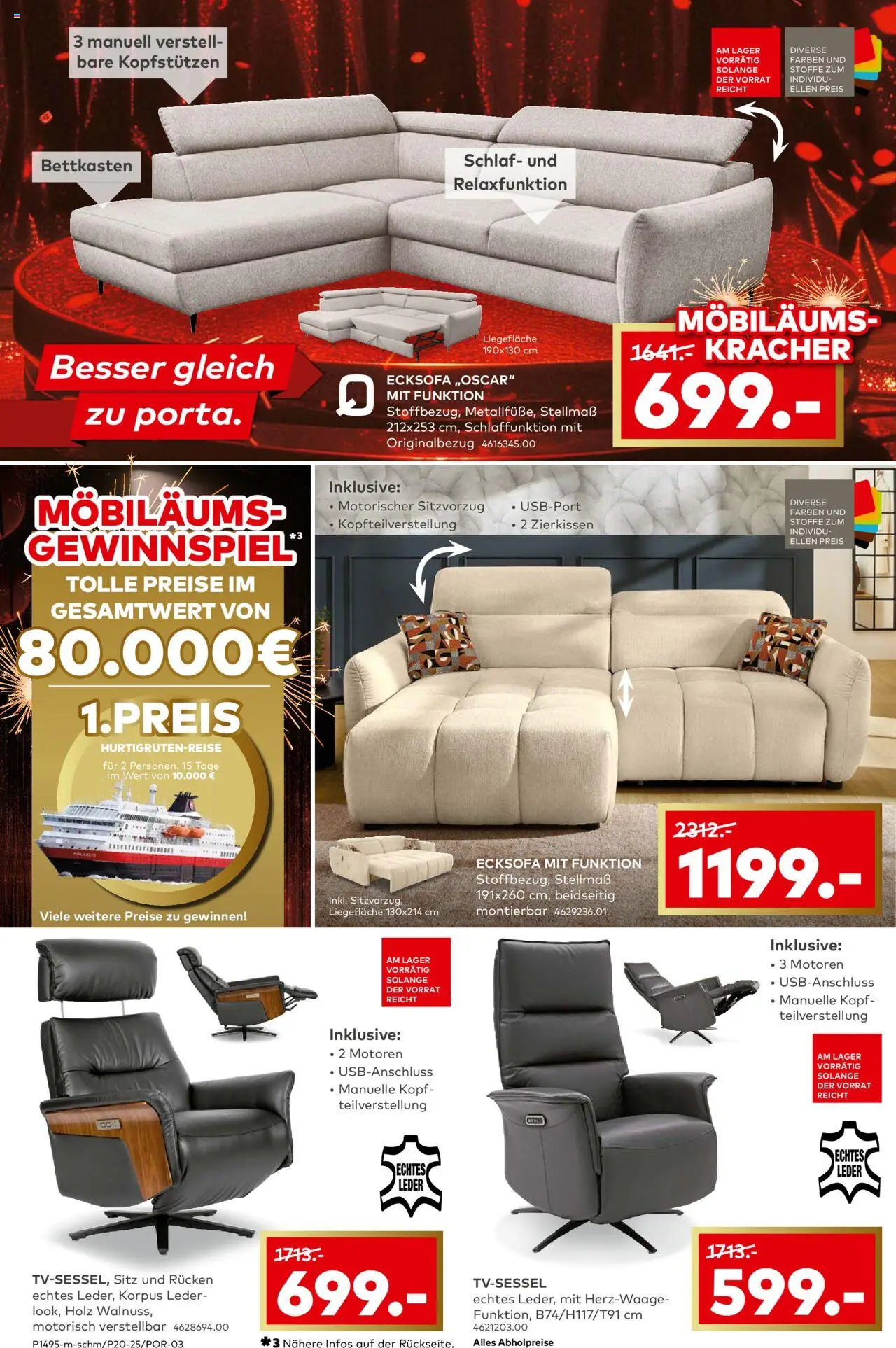 Porta! Möbiläum Neuwied – gültig ab 05.10.2025 | Seite: 2 | Produkte: Ecksofa