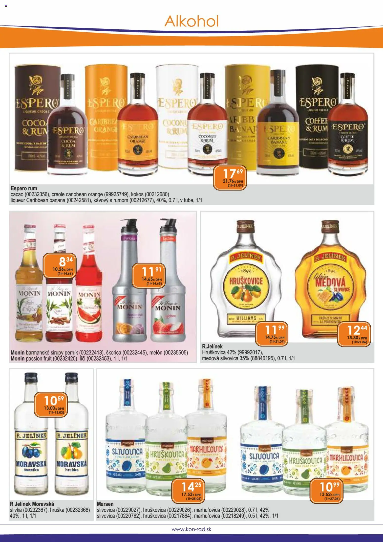 Nové KON - RAD akcie – leták je platný od 08.01.2026 | Strana: 6 | Produkty: Liči, Slivovica, Alkohol, Rum