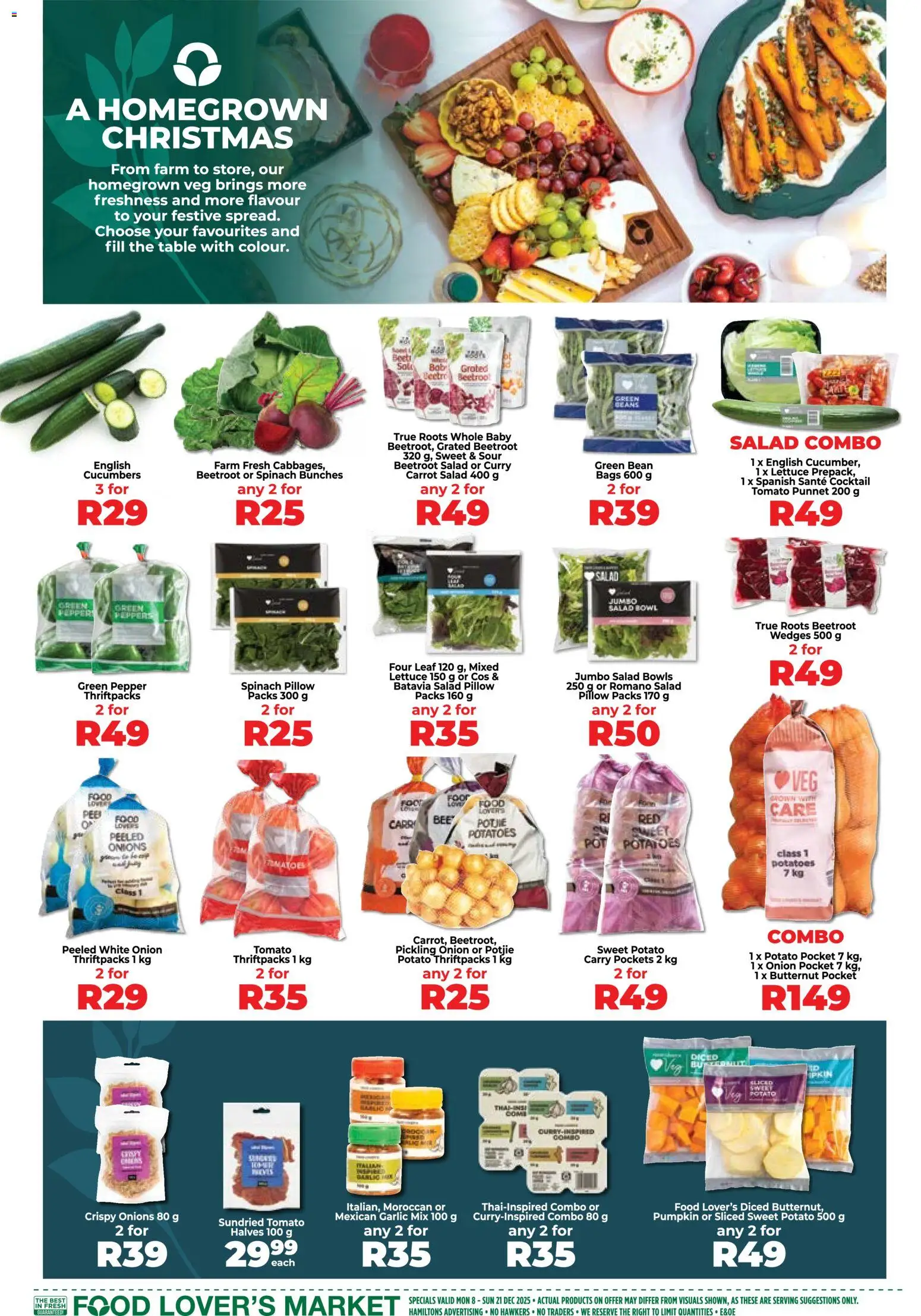 New Food Lover's Market catalogue – valid from 08.12.2025 | Page: 2 | Products: Pillow, Table, Cucumbers, Garlic