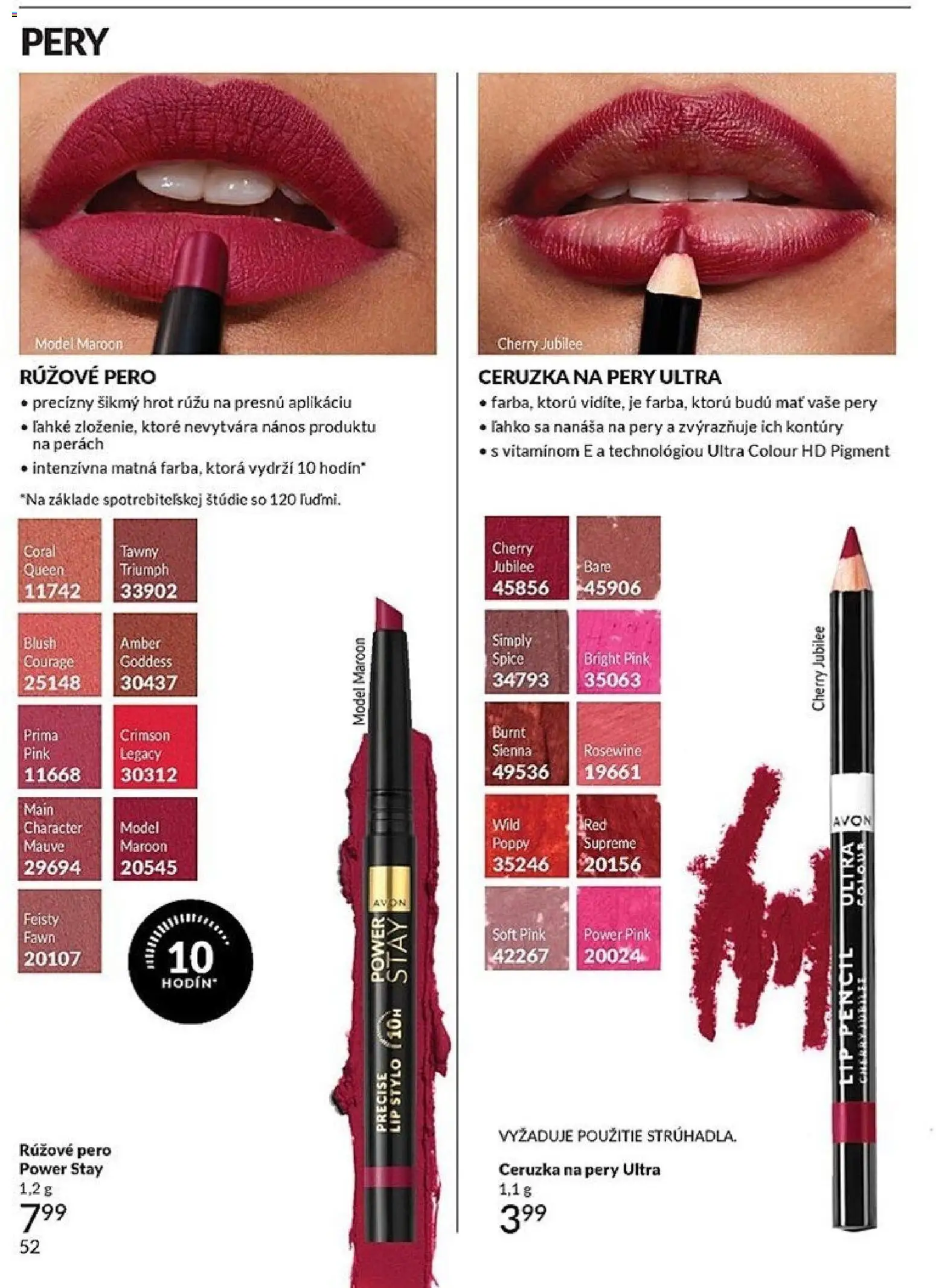 Nové Avon akcie – leták je platný od 01.03.2026 | Strana: 52 | Produkty: Pero, Ceruzka