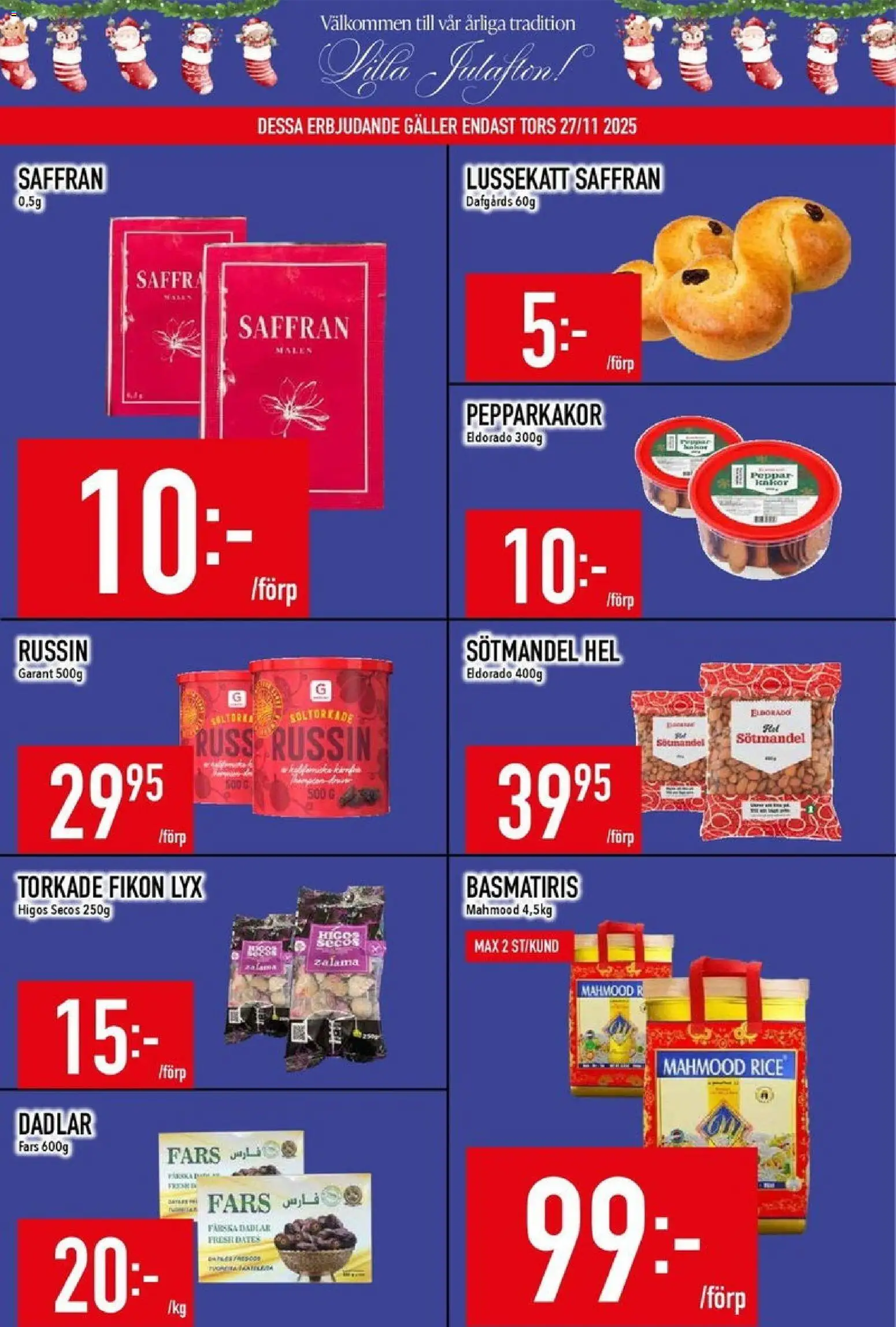Matdax reklamblad aktuell från 24.11.2025 | Sida: 8 | Produkter: Galler, Saffran, Peppar
