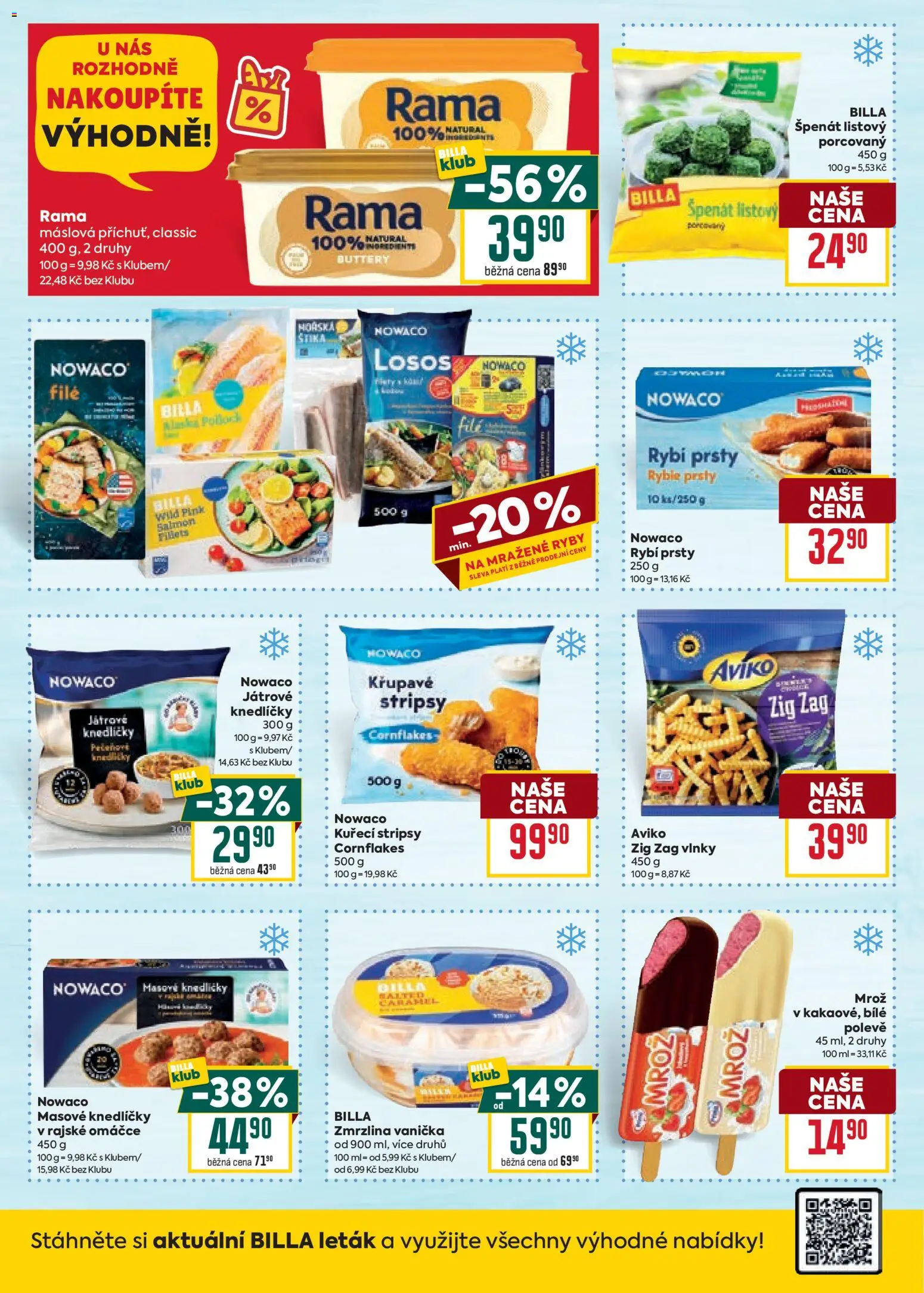 Billa Velký leták od 21.01.2026 | Strana: 20 | Produkty: Ryby, Špenát, Rybí prsty, Kuřecí stripsy
