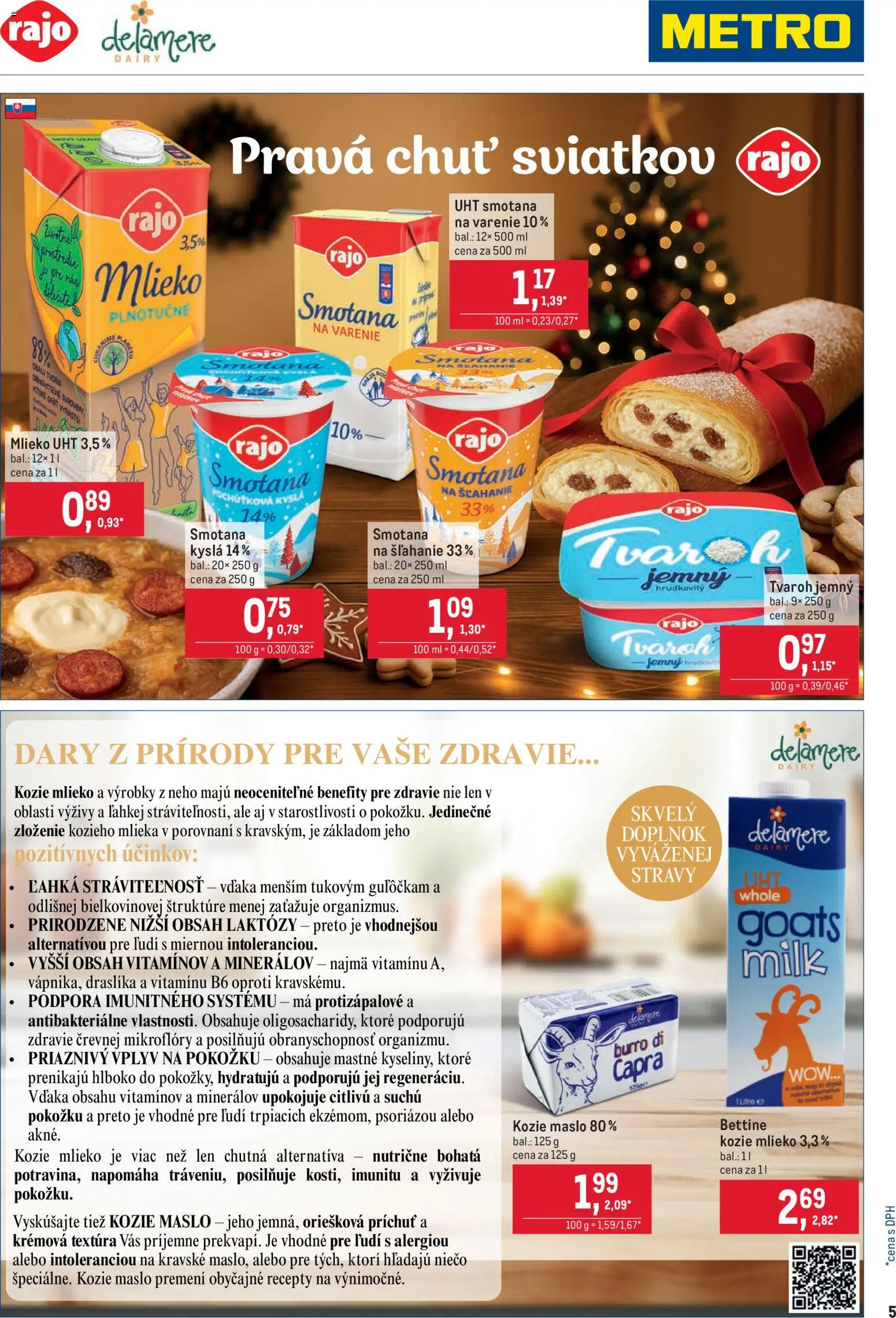Nové Metro akcie – leták je platný od 05.11.2025 | Strana: 5 | Produkty: Mlieko, Smotana, Tvaroh, Smotana na šľahanie