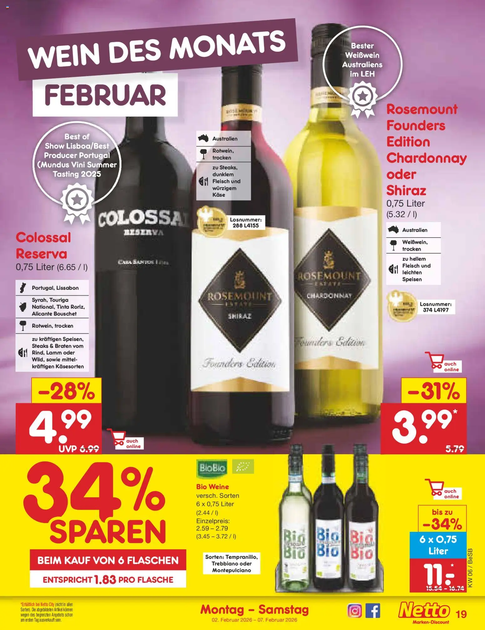 Netto Marken-Discount Prospekt 	 – gültig ab 02.02.2026 | Seite: 21 | Produkte: Käse, Weißwein, Wein, Fleisch