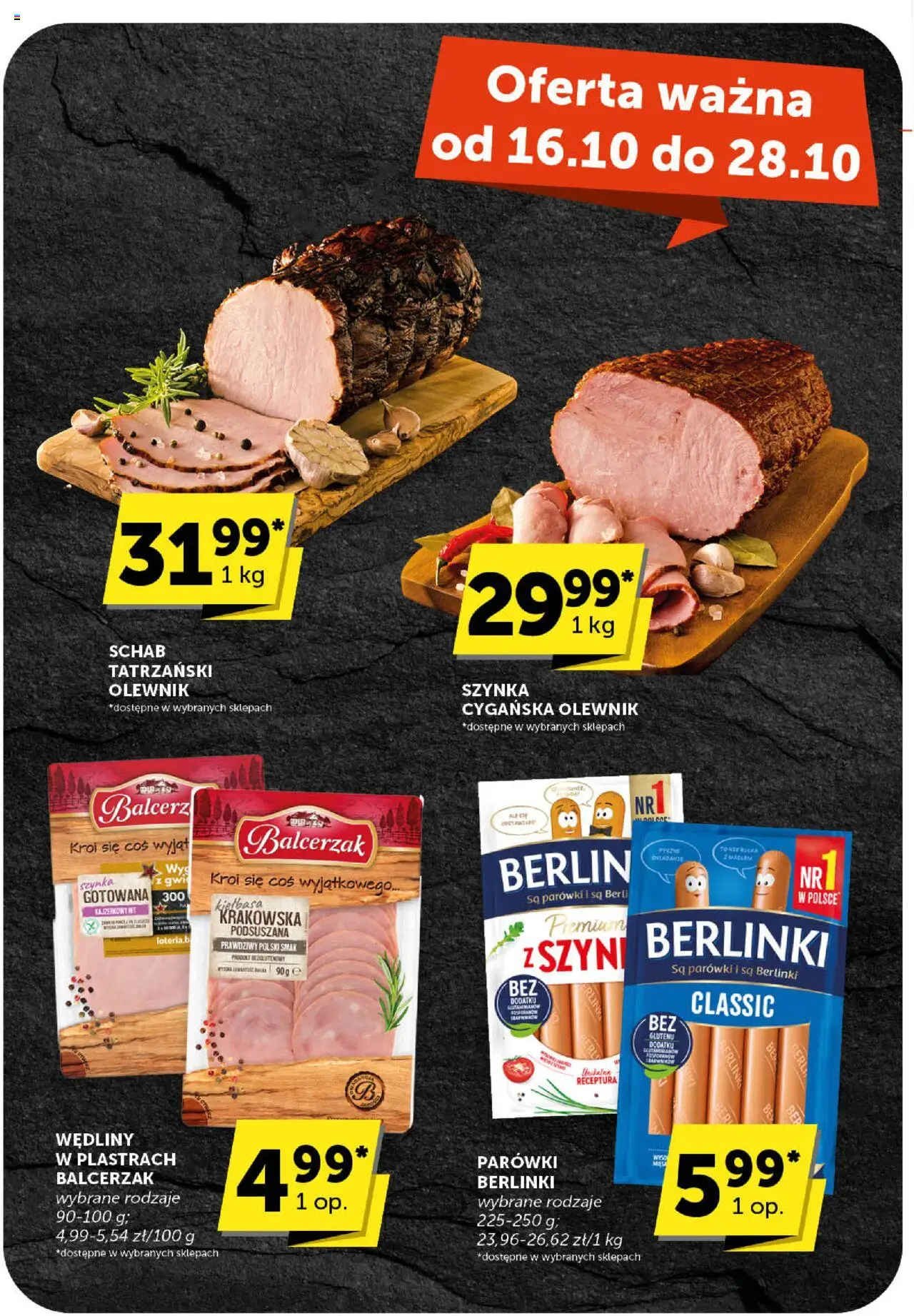 Euro Sklep Gazetka od 16.10.2025 | Strona: 30 | Produkty: Kiełbasa, Schab, Parówki, Szynka