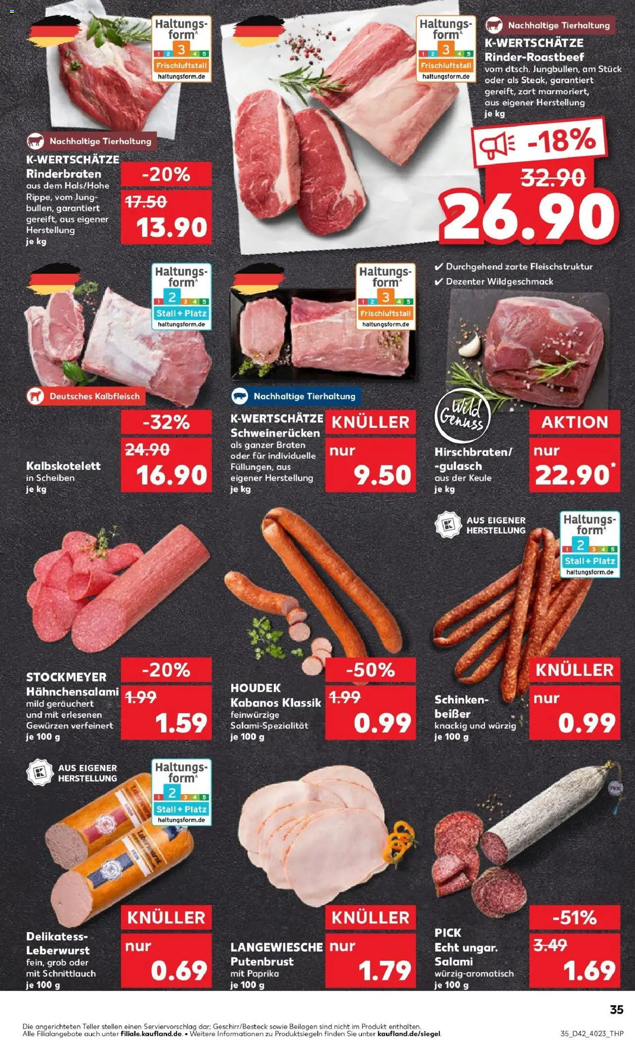 Kaufland prospekt Marienberg	 – gültig ab 19.10.2025 | Seite: 35 | Produkte: Rinderbraten, Paprika, Schweinerucken, Salami