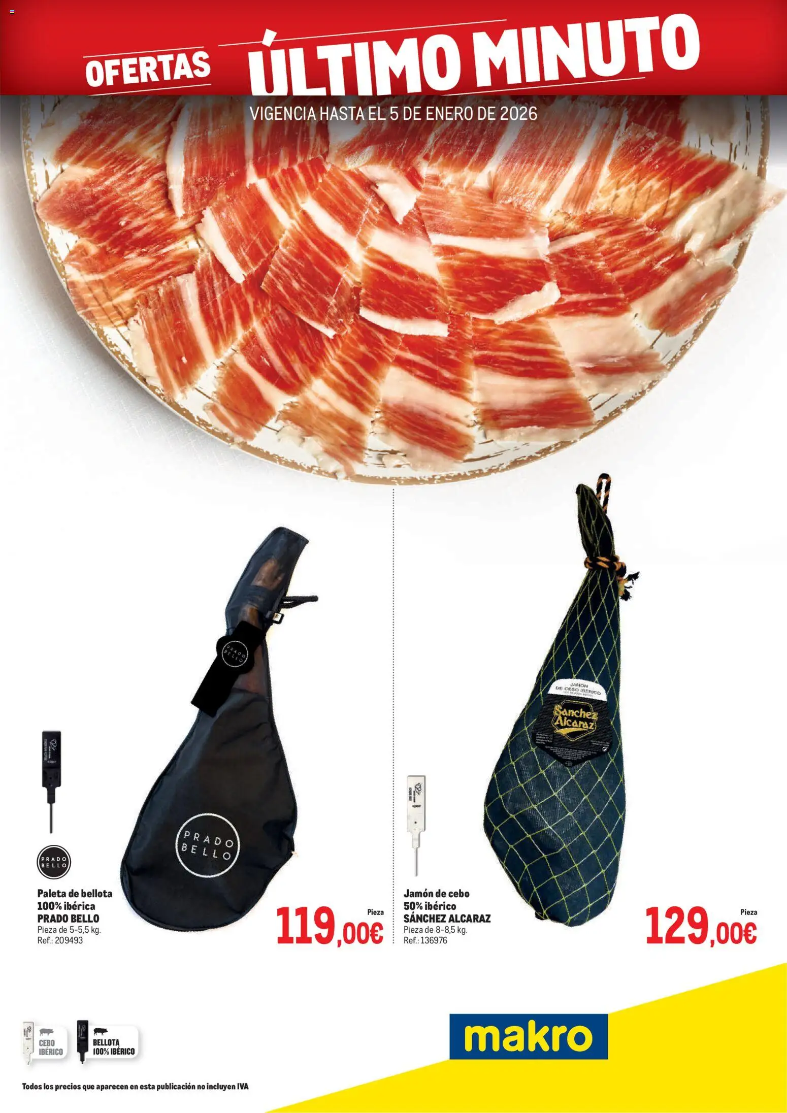 Makro - Ofertas Último minuto Sur │ válido desde el 18.12.2025 | Página: 1 | Productos: Jamón