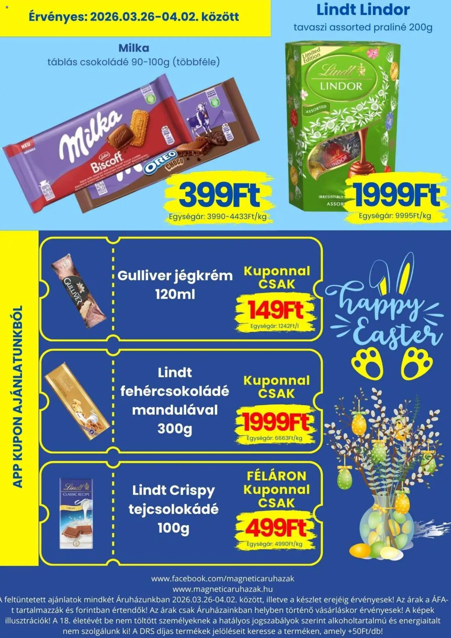 Magnetic akciós ujság - amely érvényes a következő dátumtól: 26.03.2026 | Oldal: 13 | Termékek: Praliné, Csokoládé, Jégkrém