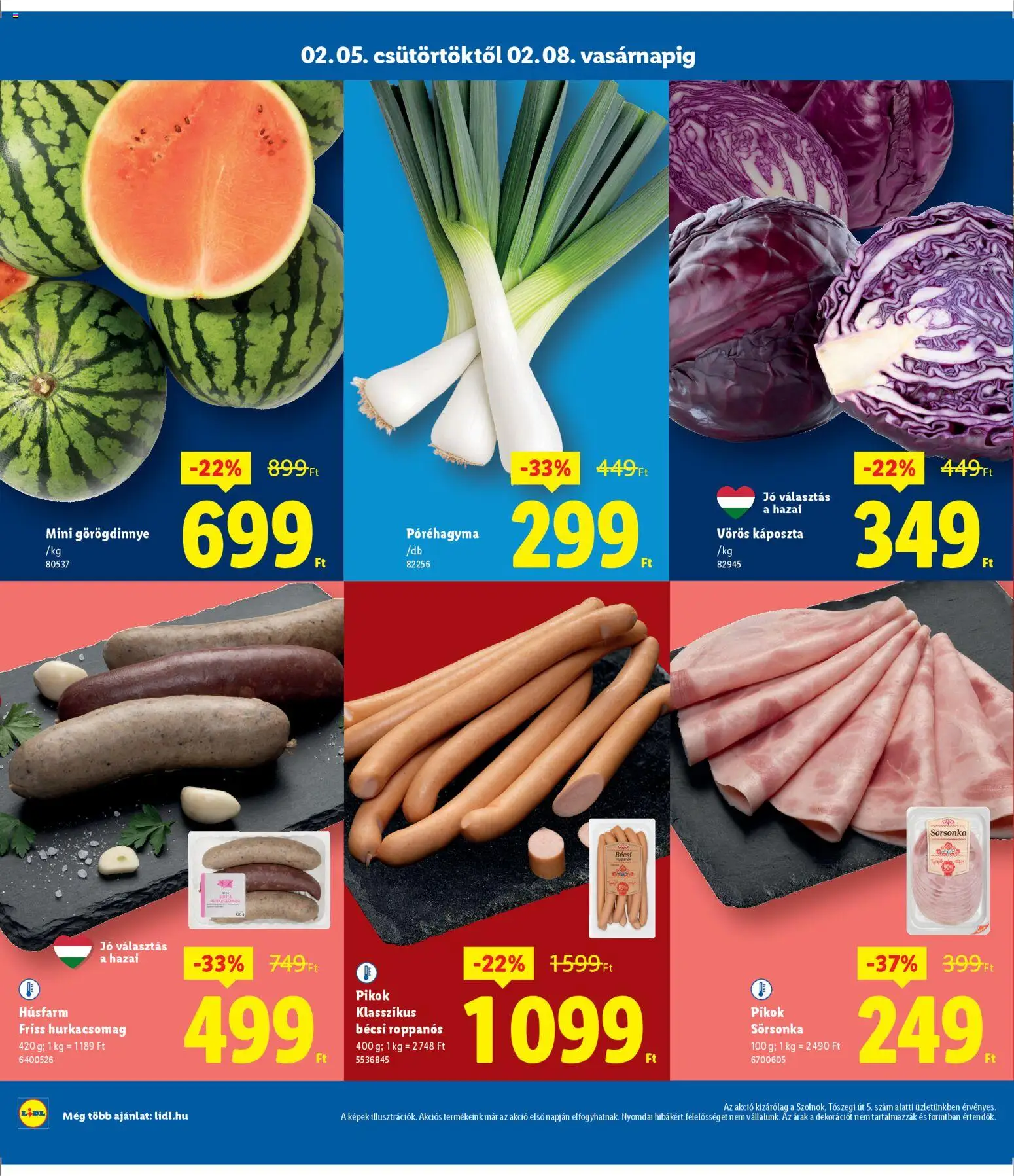 Lidl akciós ujság - amely érvényes a következő dátumtól: 05.02.2026 | Oldal: 2 | Termékek: Káposzta, Görögdinnye