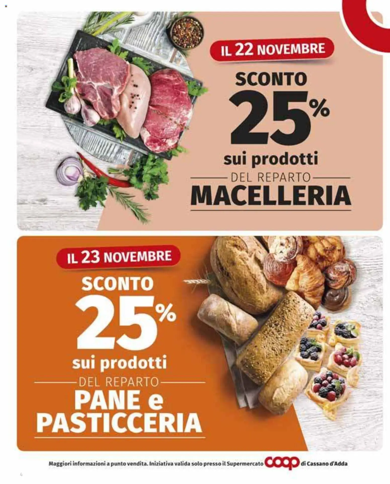 Volantino COOP del 13.11.2025 | Pagina: 4 | Prodotti: Pane
