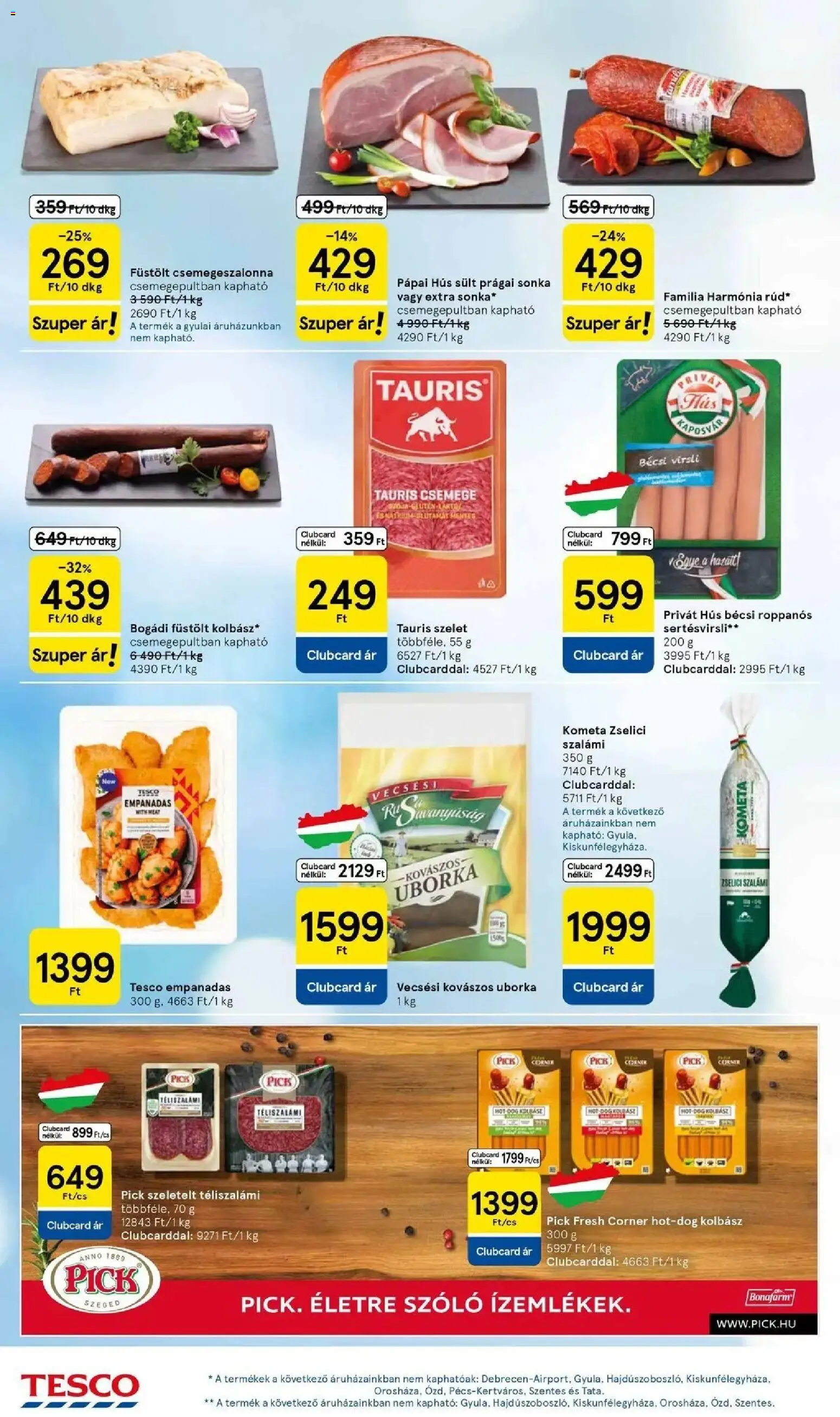 Tesco akciós ujság - amely érvényes a következő dátumtól: 23.04.2026 | Oldal: 14 | Termékek: Kolbász, Pick, Szalámi, Téliszalámi