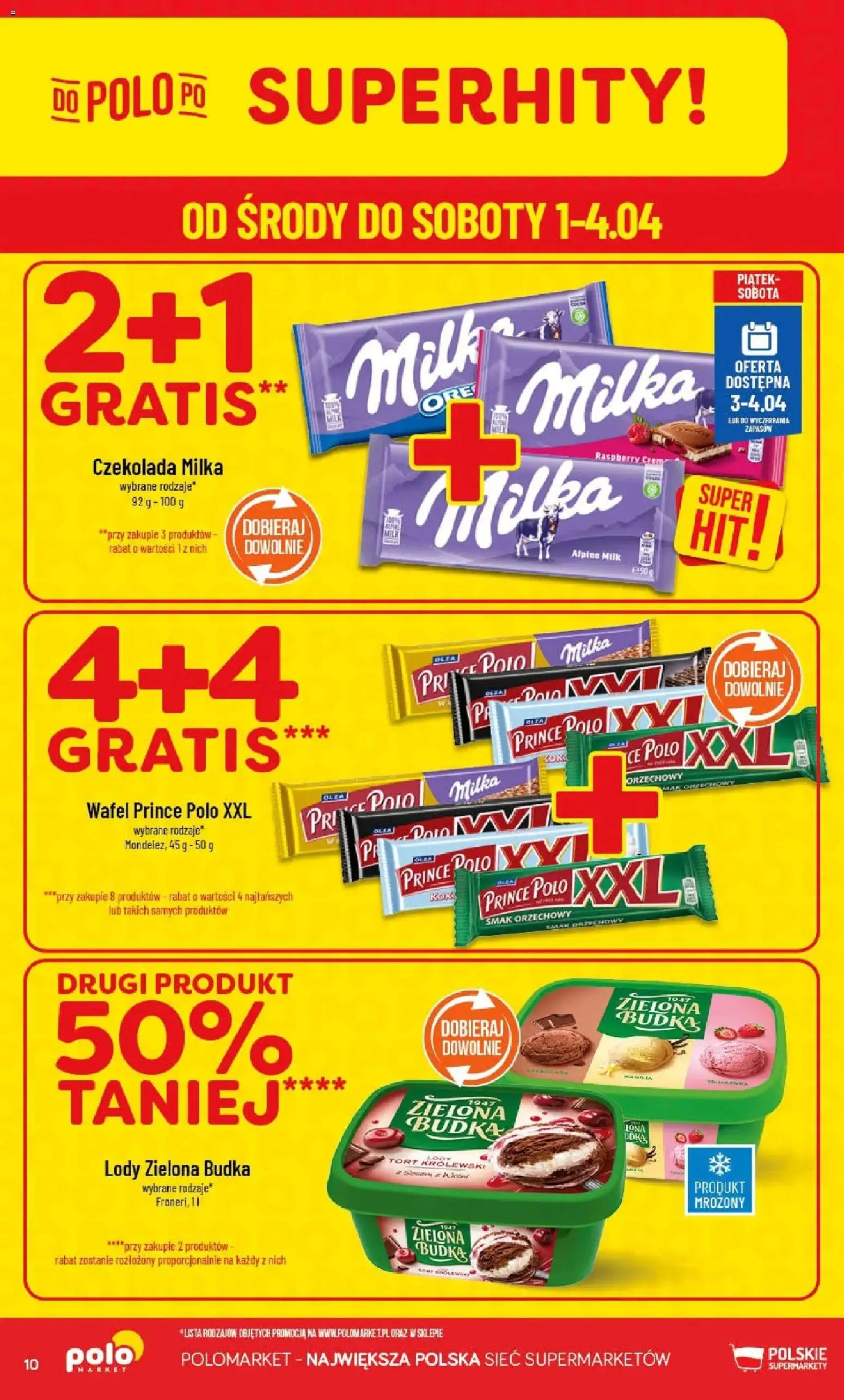 POLOmarket gazetka od 01.04.2026 | Strona: 10 | Produkty: Tort, Udka, Czekolada, Lody