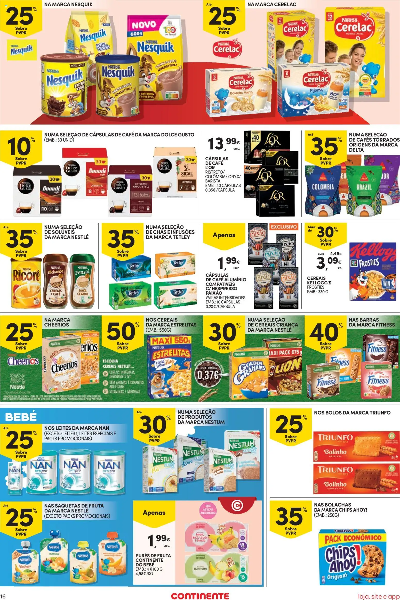 Continente Semanal Continente Bom Dia │ válido de 28.10.2025 | Página: 16 | Produtos: Nespresso, Chás, Café, Dolce gusto