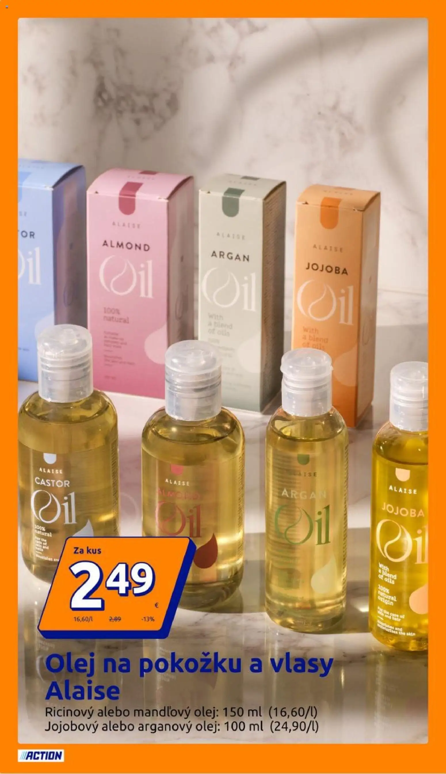 Nové Action akcie – leták je platný od 22.10.2025 | Strana: 16 | Produkty: Olej, Mandľový olej