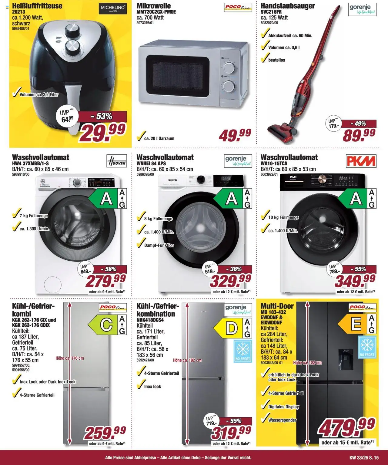 Poco Prospekt 	 - gültig ab dem 09.08.2025 | Seite: 15 | Produkte: Gorenje, Mikrowelle, Heißluftfritteuse