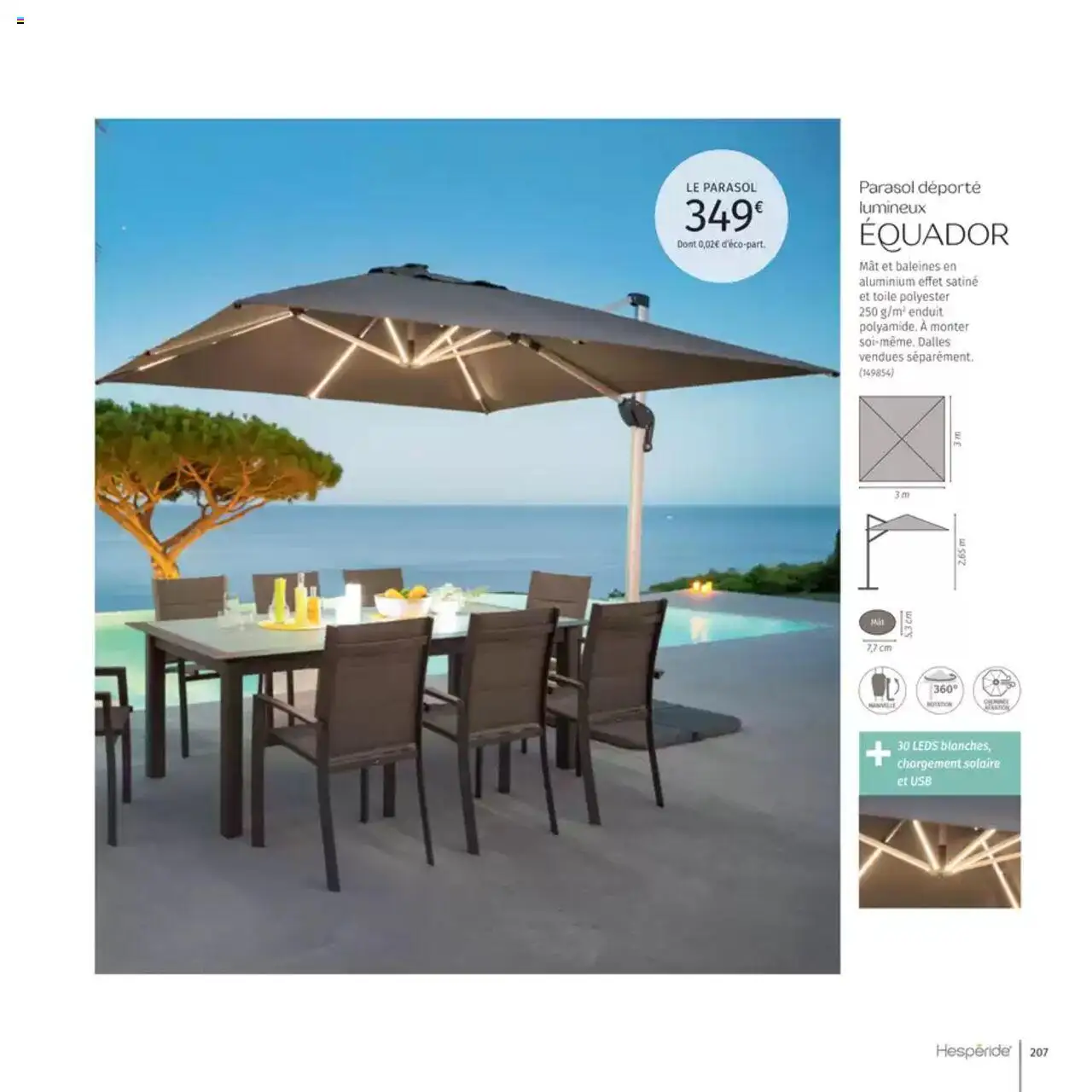  | Page: 207 | Produits: USB, Parasol déporté, Parasol