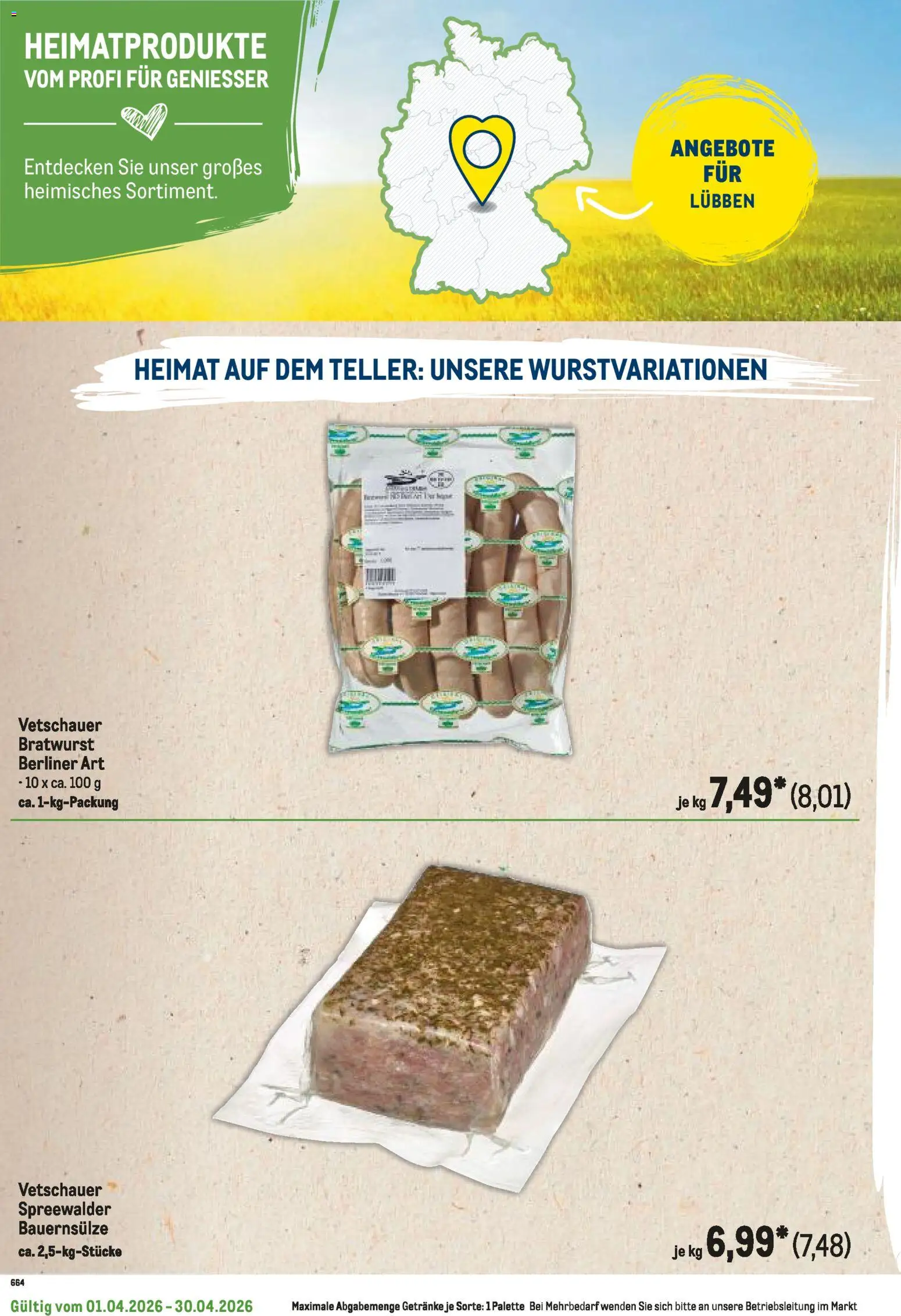 Metro Regionaler Flyer – gültig ab 01.04.2026 | Seite: 92 | Produkte: Berliner, Bratwurst