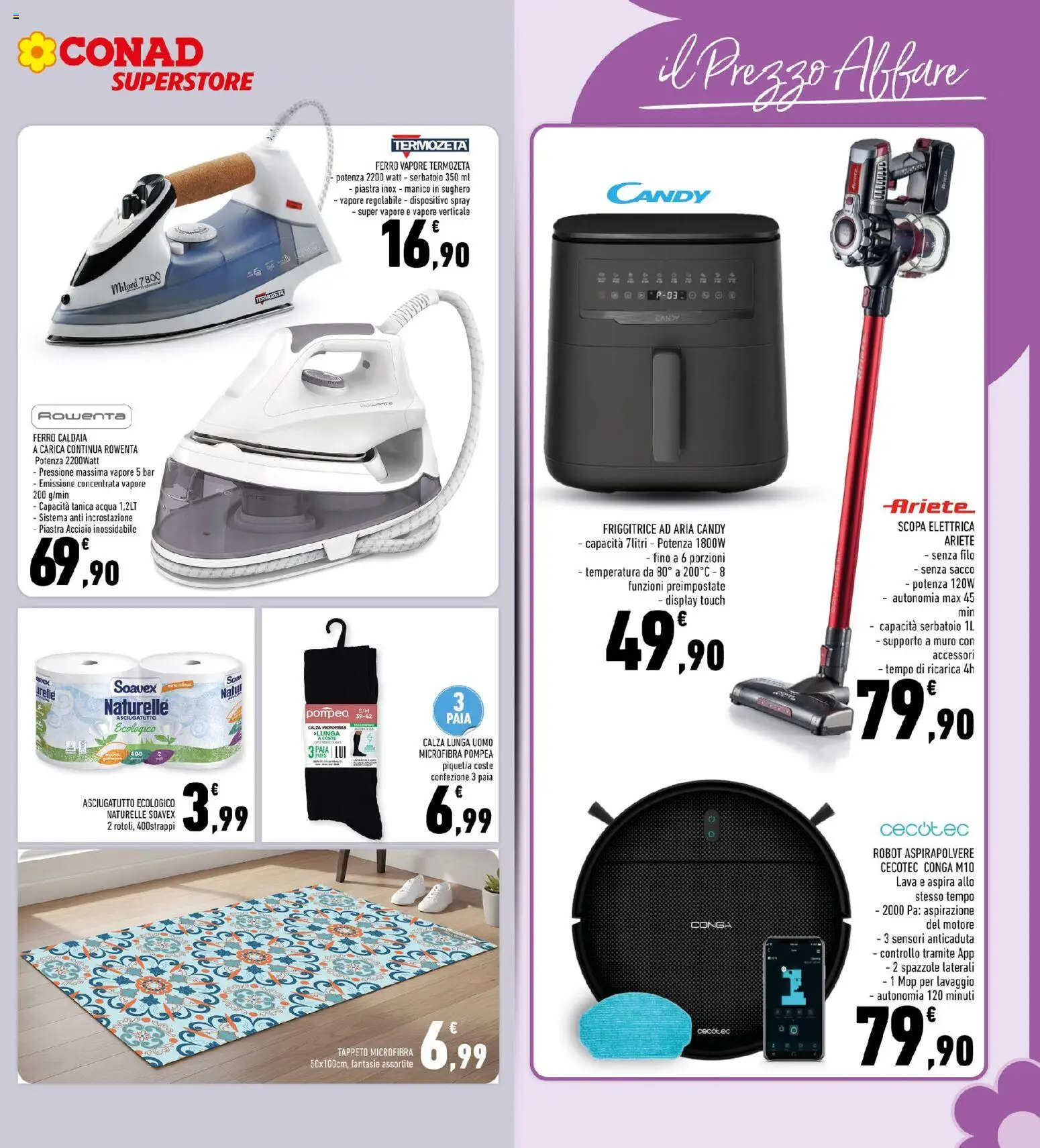 Volantino Conad del 25.02.2026 | Pagina: 29 | Prodotti: Scopa elettrica, Scopa, Asciugatutto, Robot