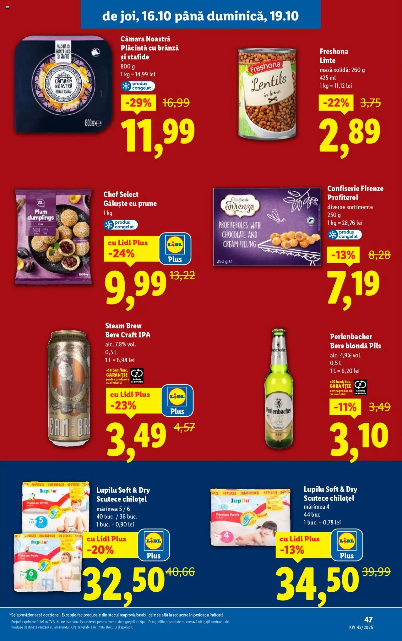 Noul catalog Lidl – valabil de la 13.10.2025 | Pagină: 47 | Produse: Brânză, Bere, Prune, Stafide